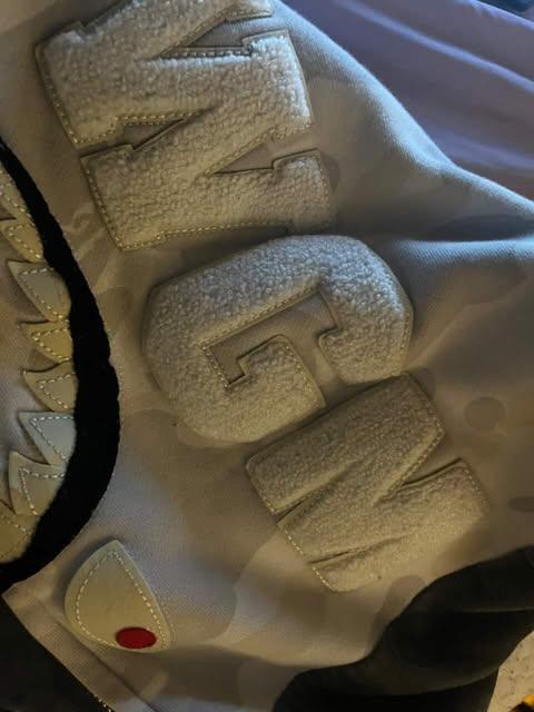 BAPE City Camo Half Shark Full Zip Hoodie White/Black