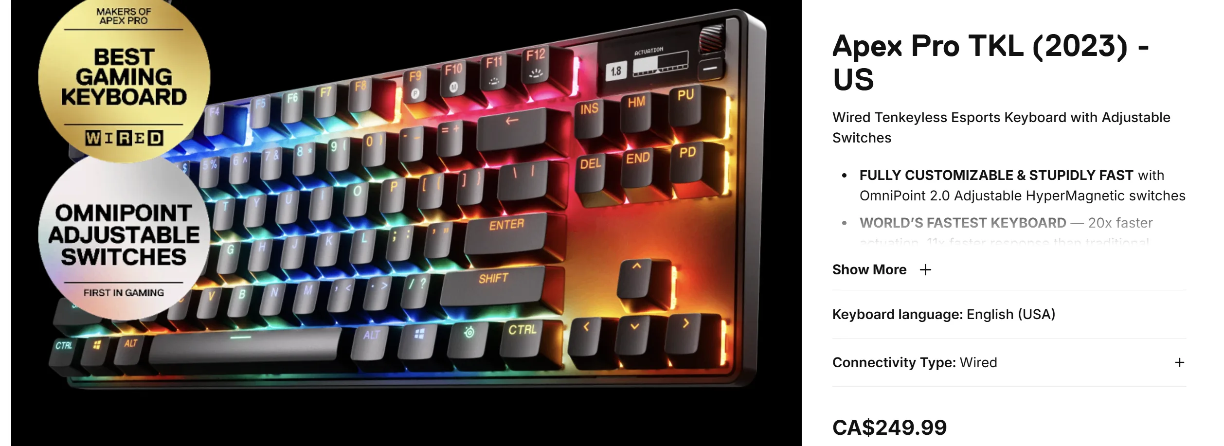 SteelSeries Apex Pro TKL (2023) RGB Mechanical Gaming Keyboard image indicator(4)