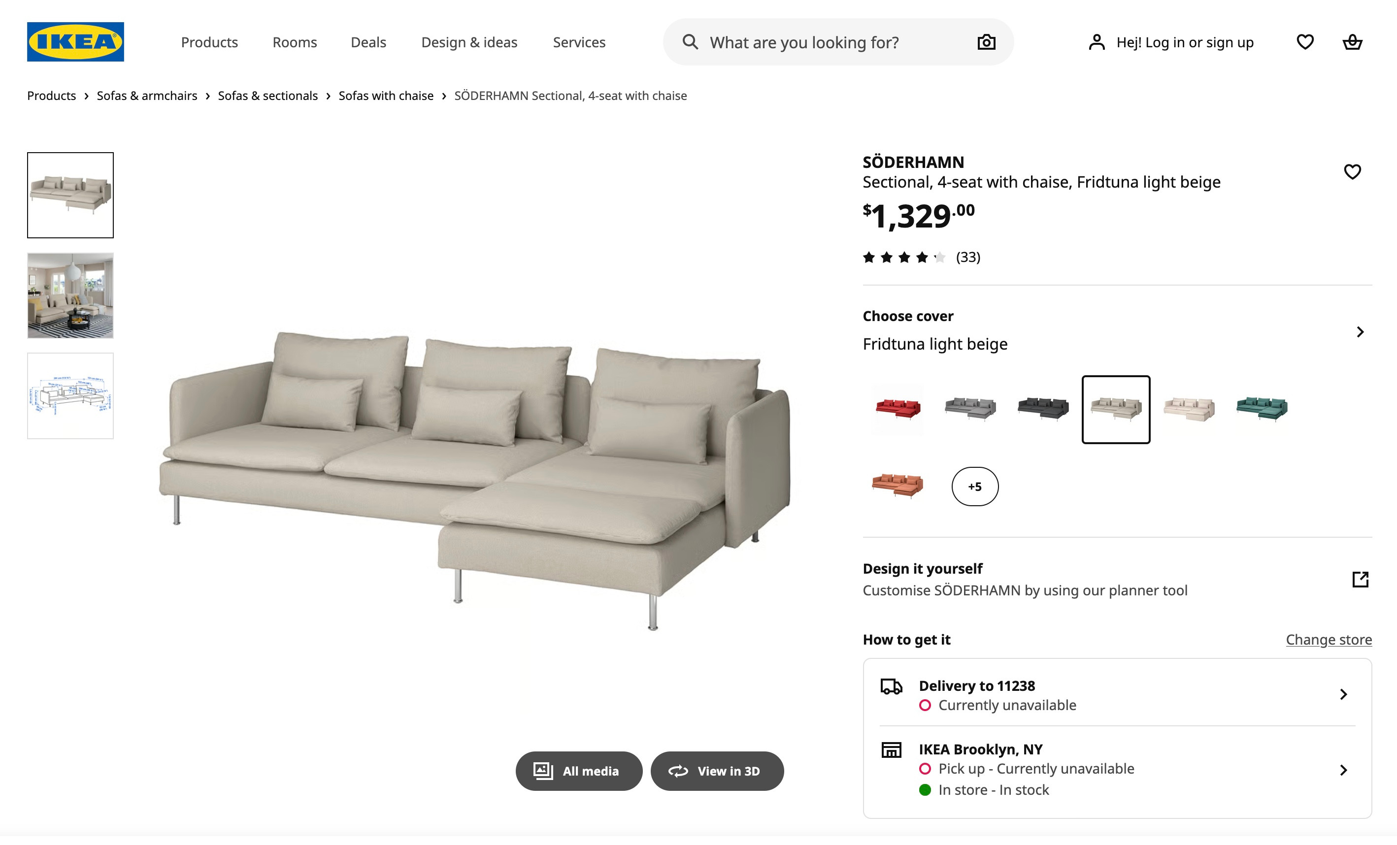 Sectional Sofa Soderhamn Large with Chaise - photo 5