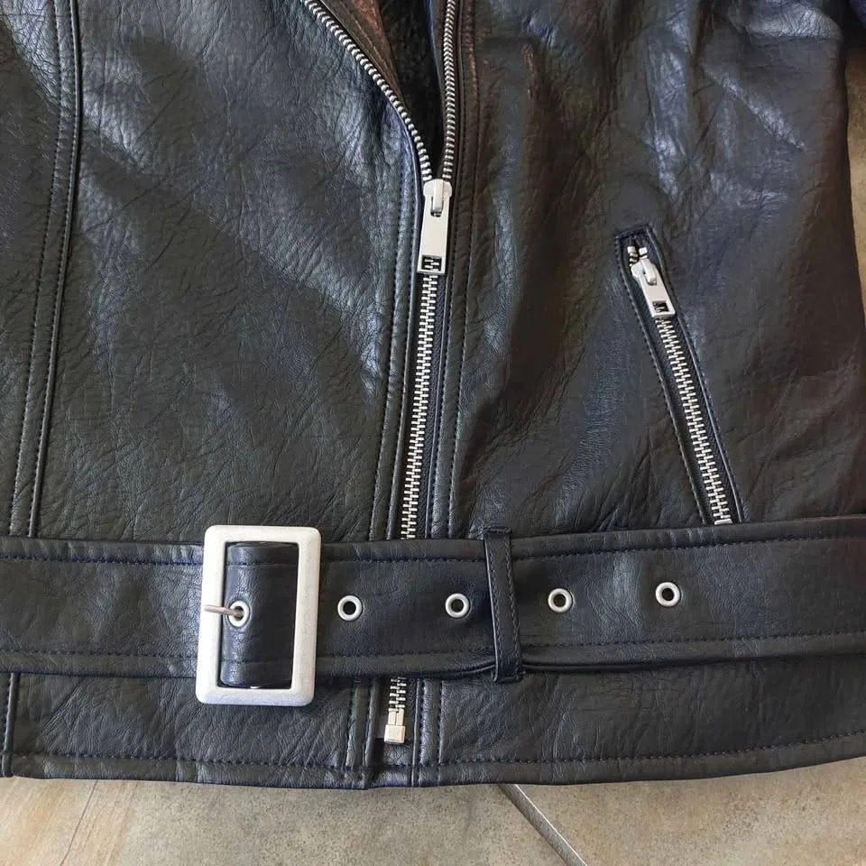 Old Navy Women's Faux Leather Moto Jacket Size L Petite image indicator(5)