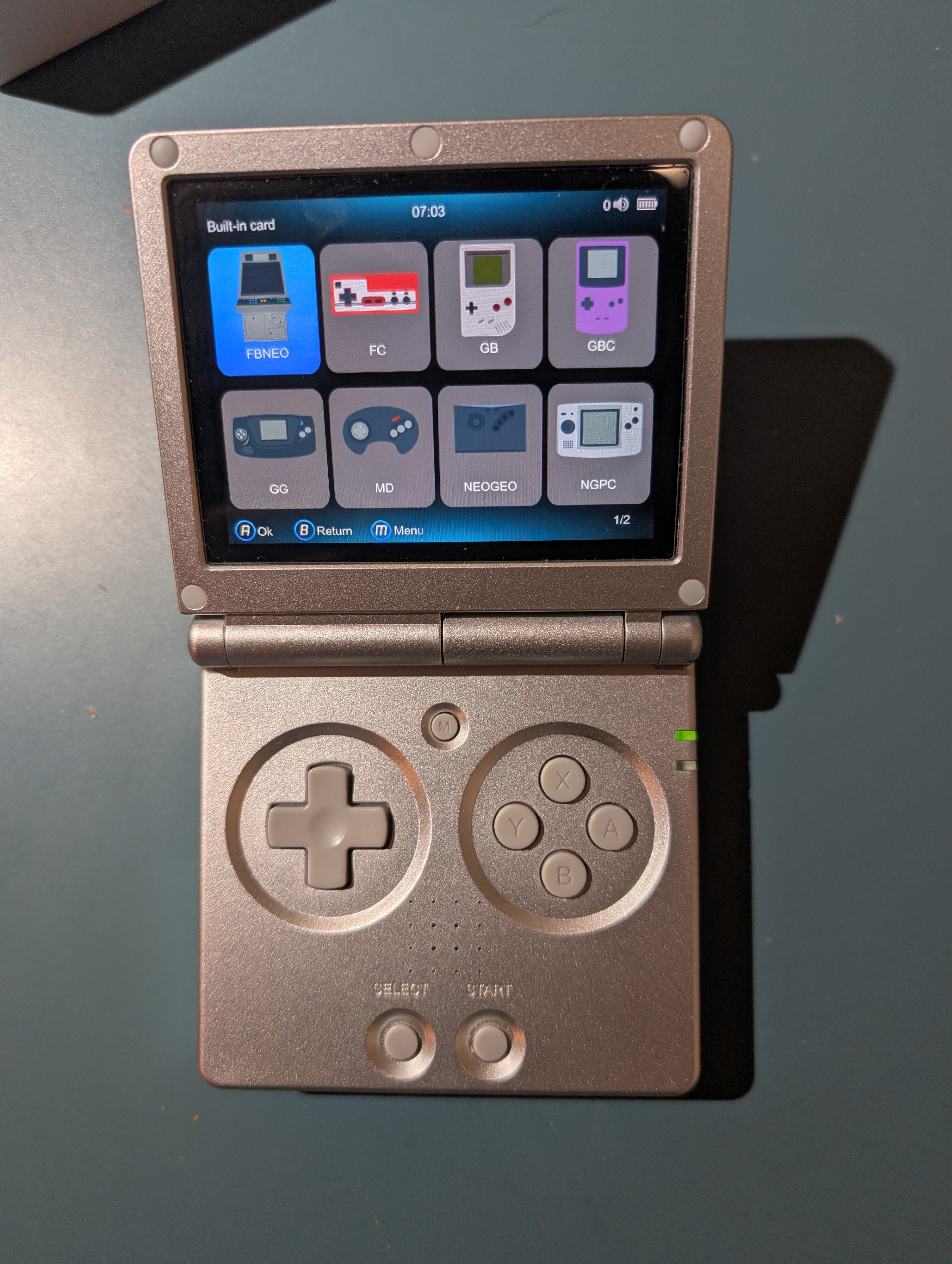 Used ANBERNIC RG35XXSP Silver Handheld Game Console with Bonus - photo 2