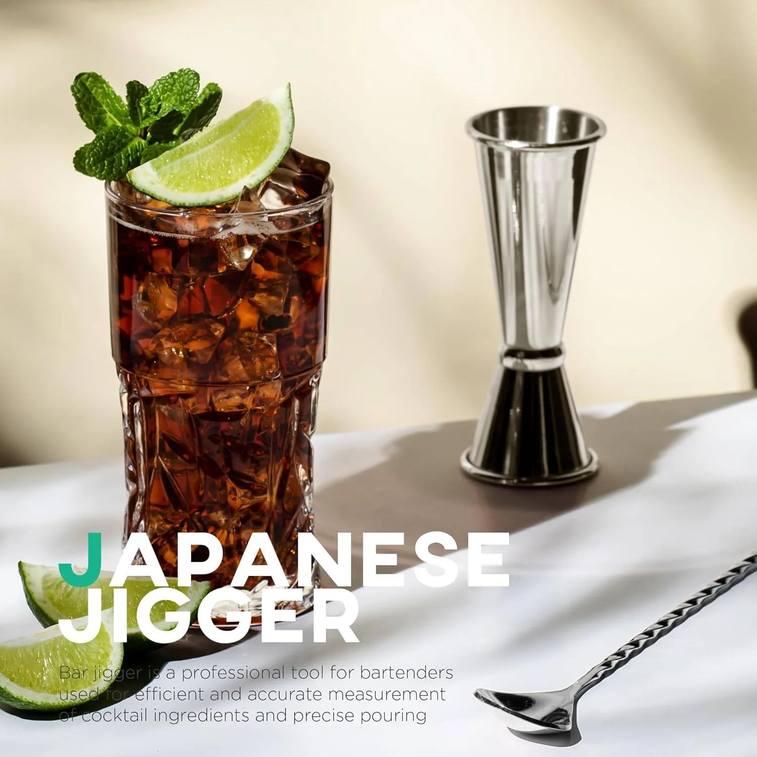 HOMESTIA Japanese Double Jigger 1oz/2oz, Like New