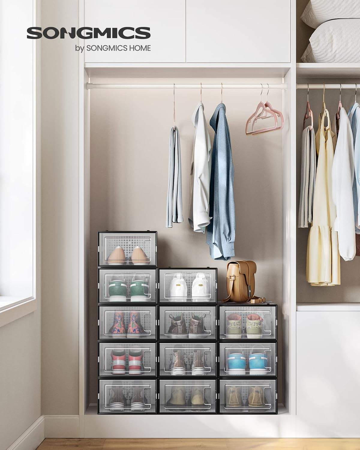 Stackable Clear Shoe Boxes – Pack of 12 - photo 2