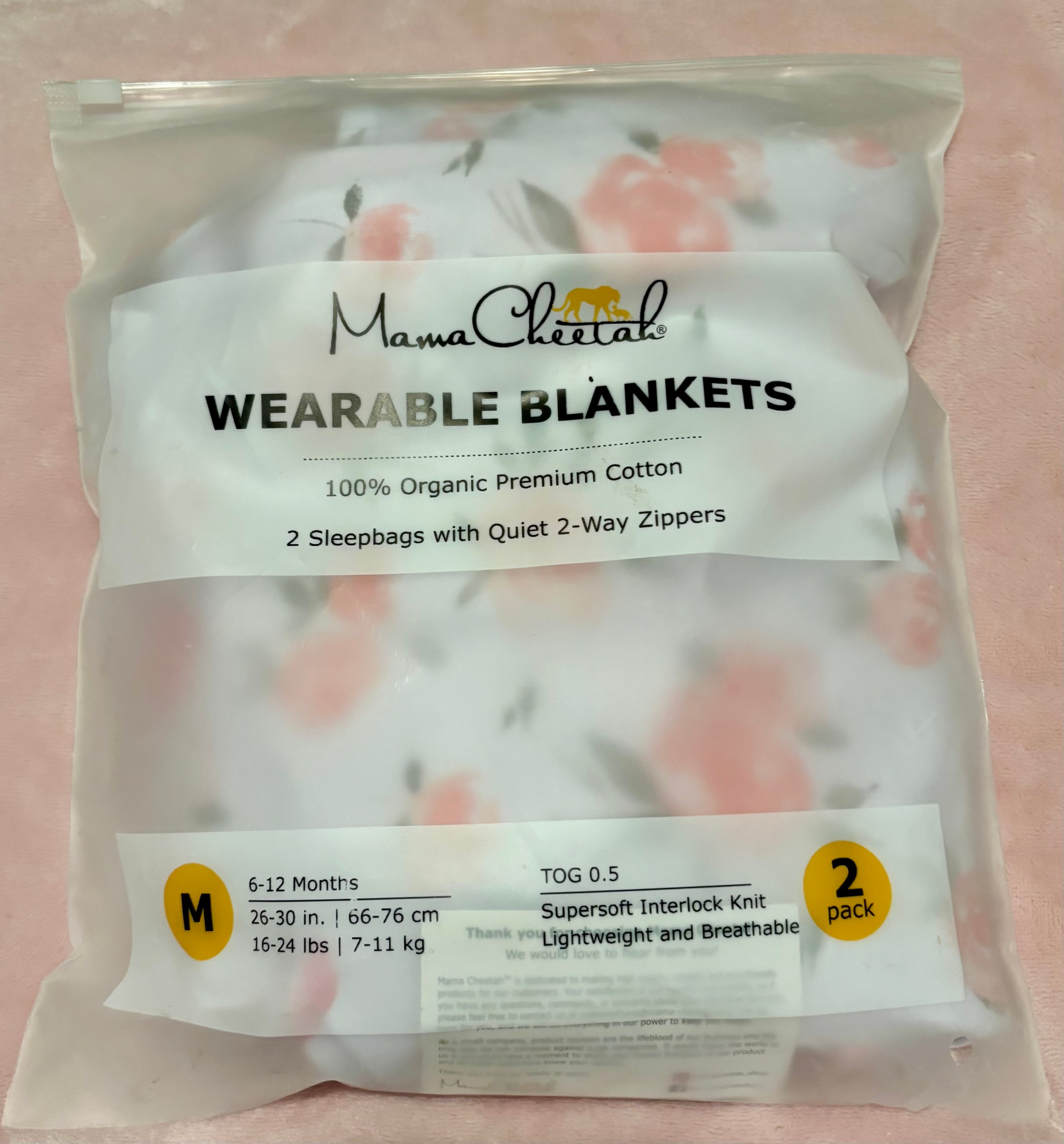 Mamma Cheetah Sleep Sacks (2 Pack): Medium, 0.5 TOG — New
