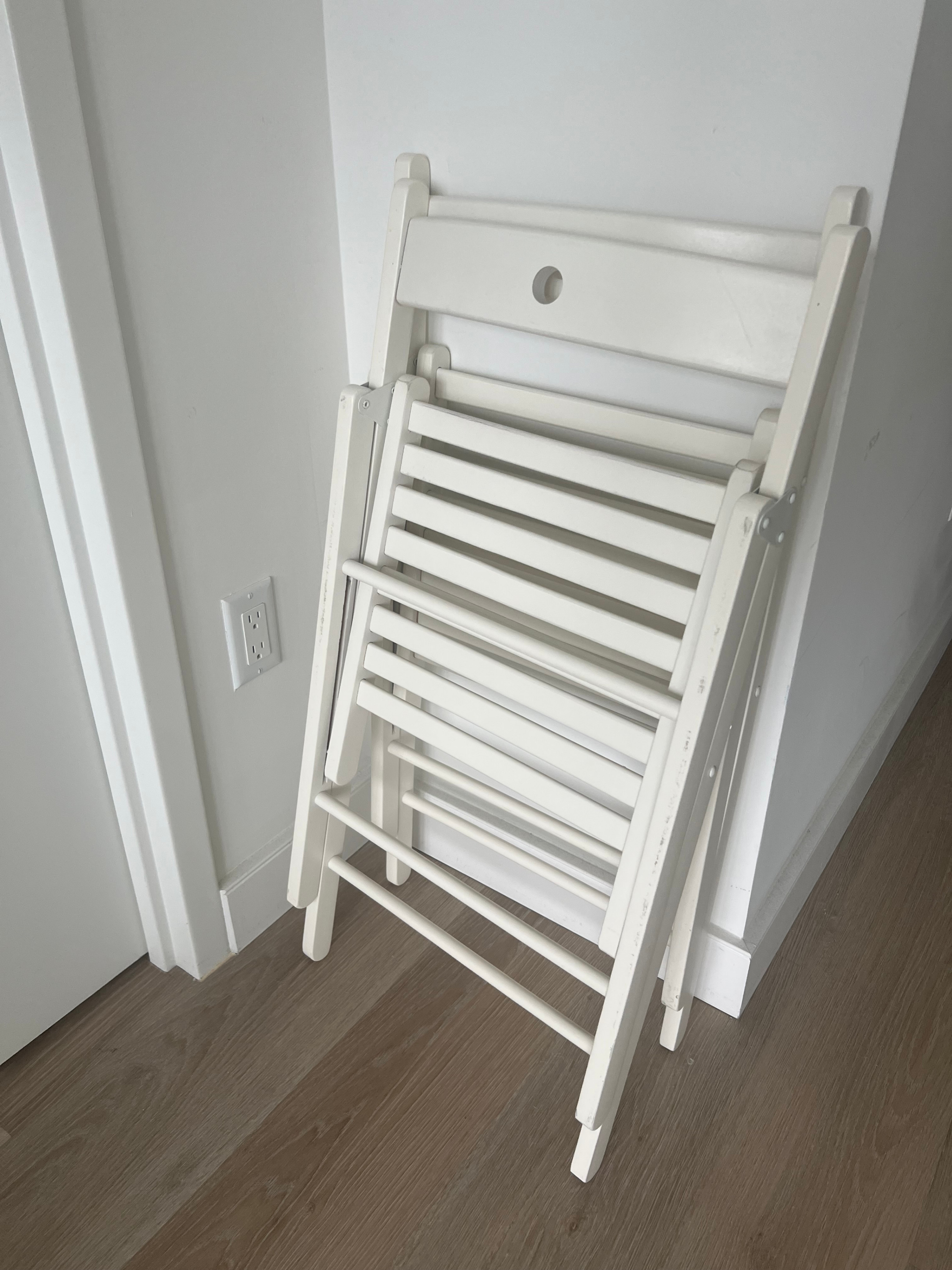 Folding Dining Chairs for Guests, 2 Pack, White + Free Pillows - photo 5
