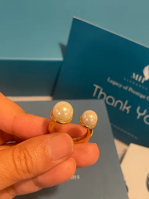 Twin Pearl Arc Ring Adjustable image indicator(5)