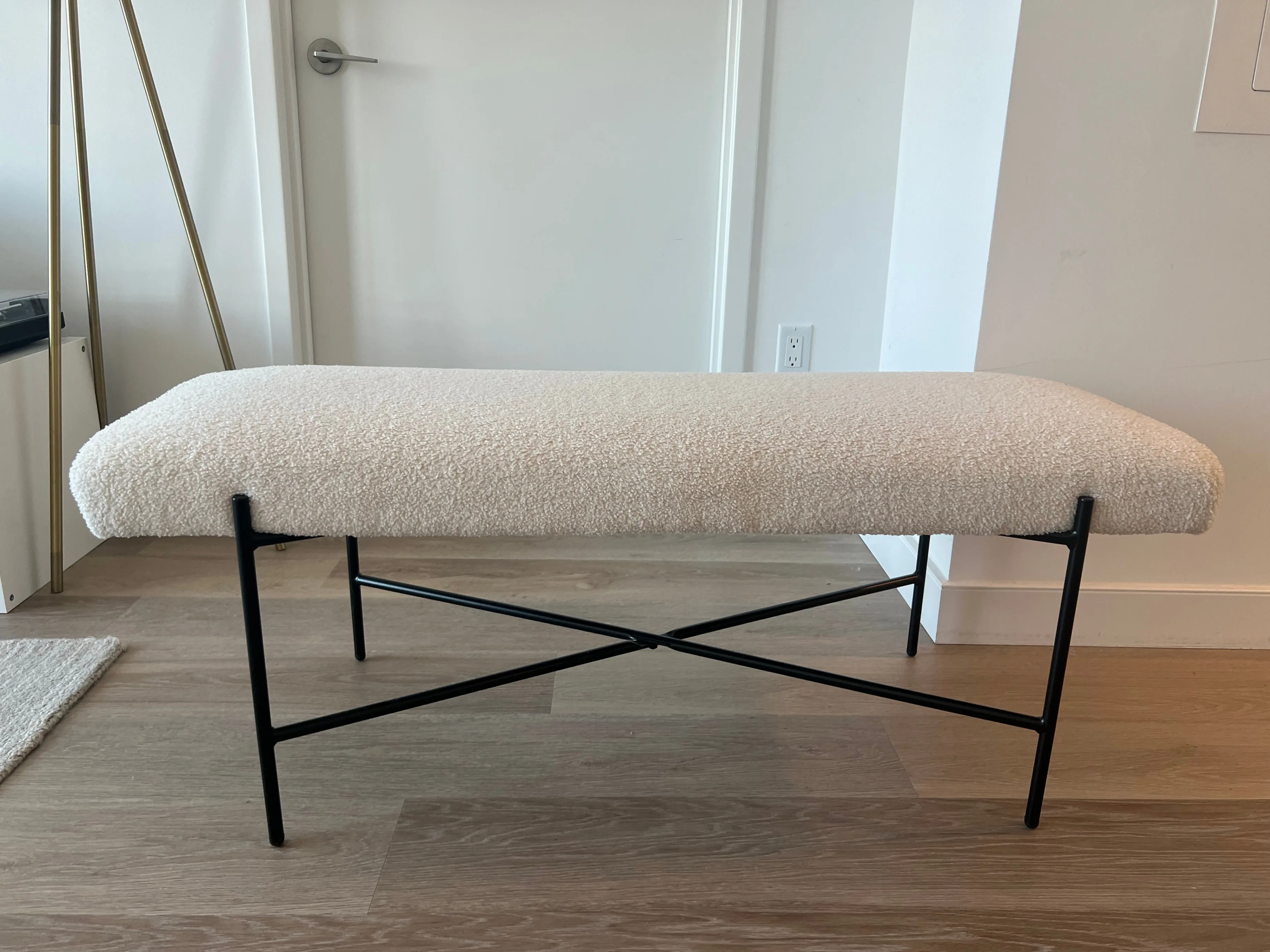 Upholstered Bench Cream Boucle - Threshold™ w/Studio McGee thumbnail