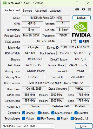 💻✨ Gaming PC! i3-10100F, GTX1070 8GB,New 1TB NVMe, 16G DDR4 ✨💻 image indicator(3)