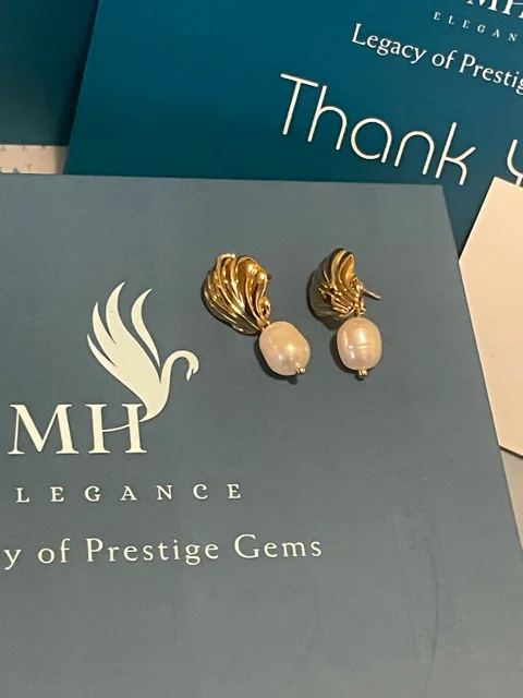 18k Gold Plated Glam Shell Earrings image indicator(4)