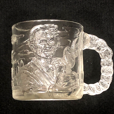 MacDonalds 1995 Two Face Batman Forever Clear Glass Mug
