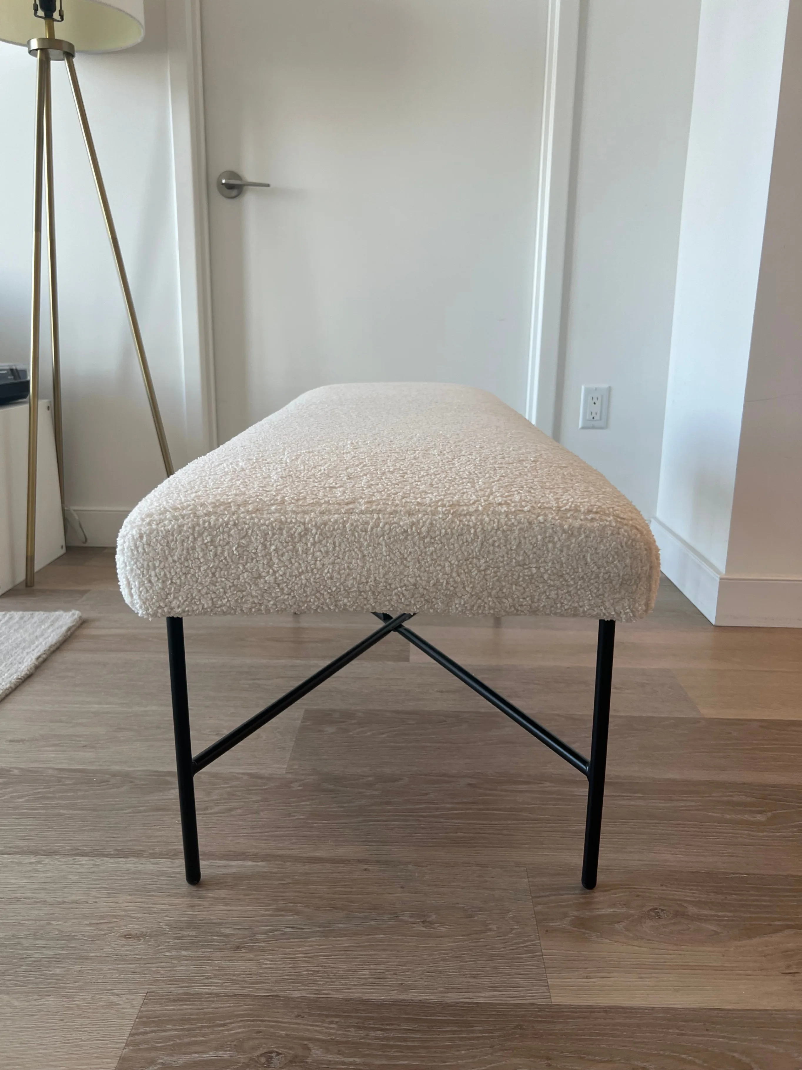 Cozy Boucle Bench in Cream Color - Threshold™ w/Studio McGee image indicator(2)