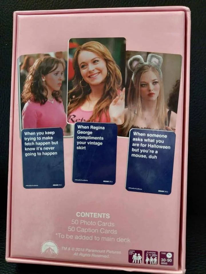 What do you meme? Mean girls expansion pack card game image indicator(2)