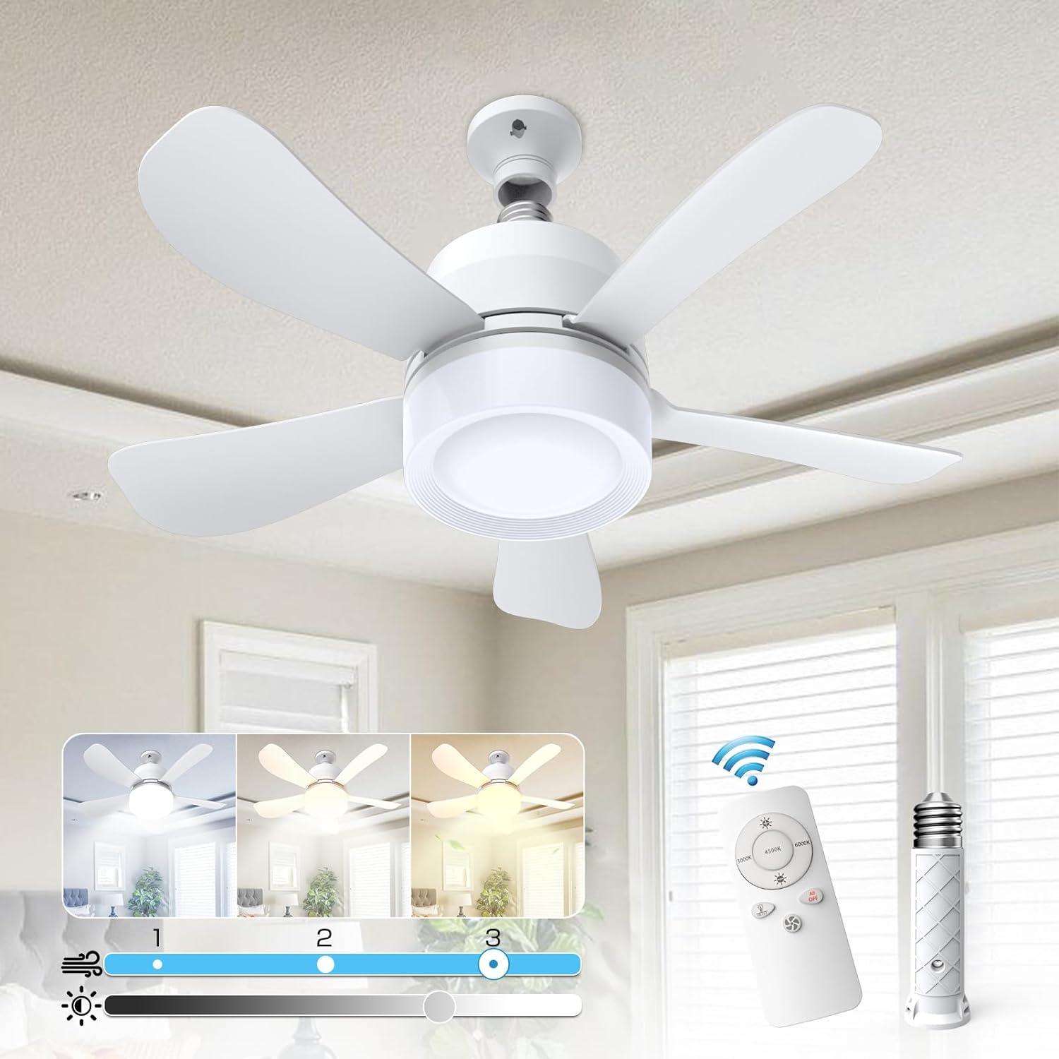 EONIN Versatile Socket Fan Light - White