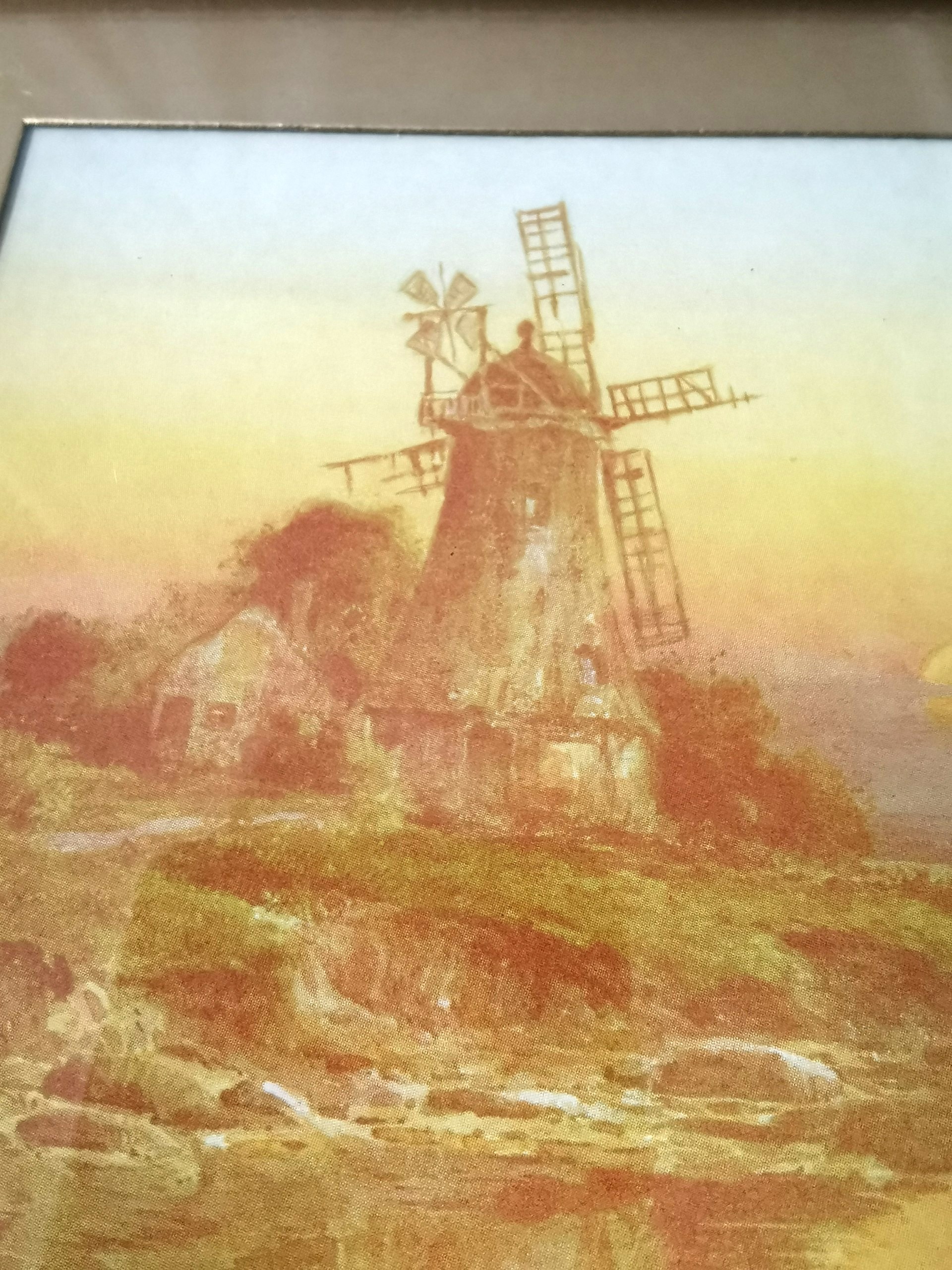 VINTAGE Normill Print "The Broken Mill" #4134 Made in England Mi - photo 5