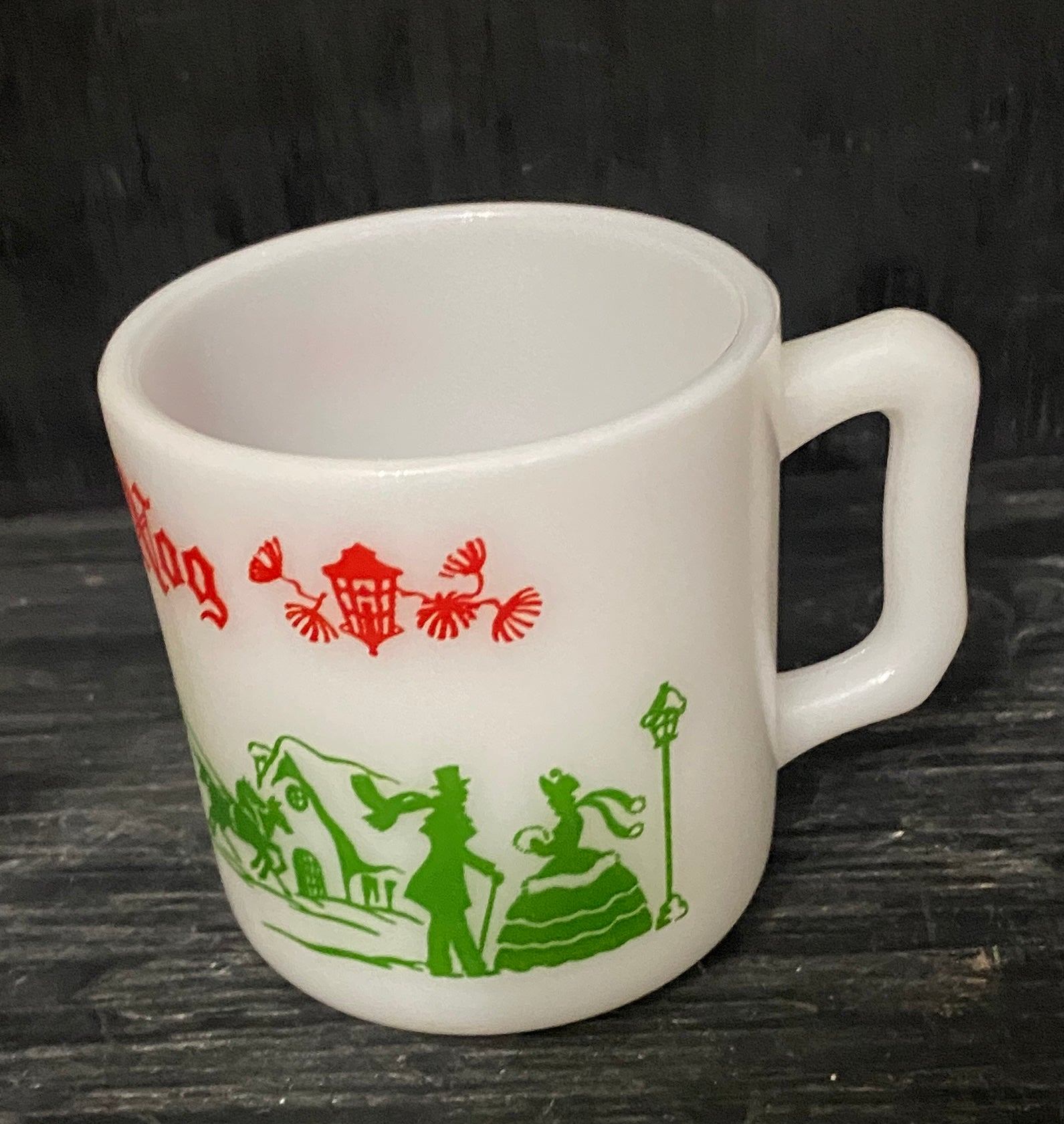 Hazel Atlas Christmas Egg Nog Milk Glasses - photo 2