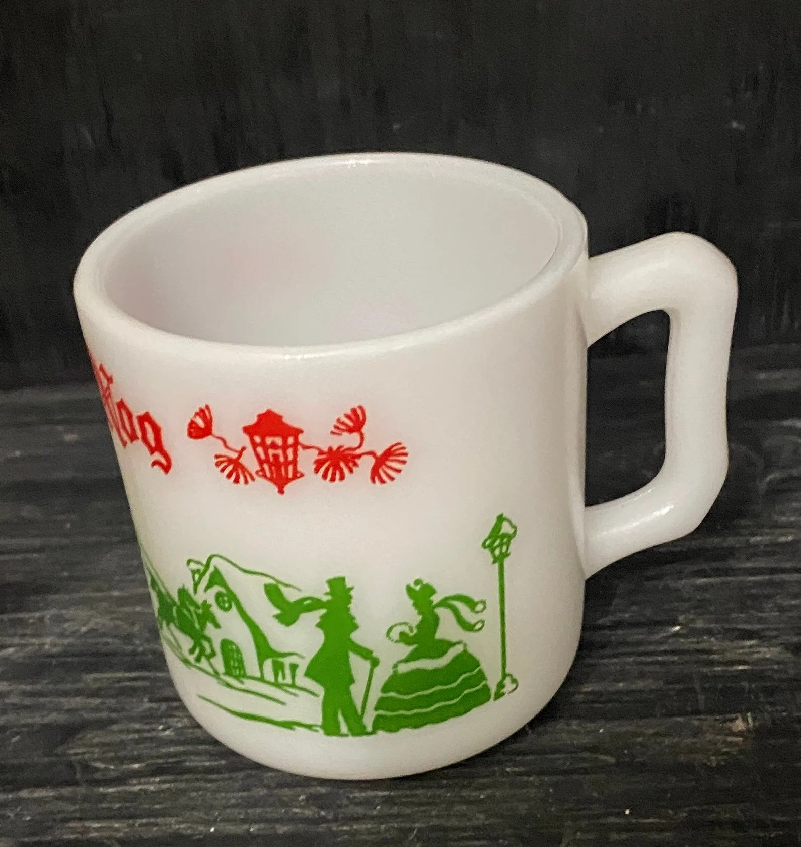 Hazel Atlas Christmas Egg Nog Milk Glasses image indicator(2)