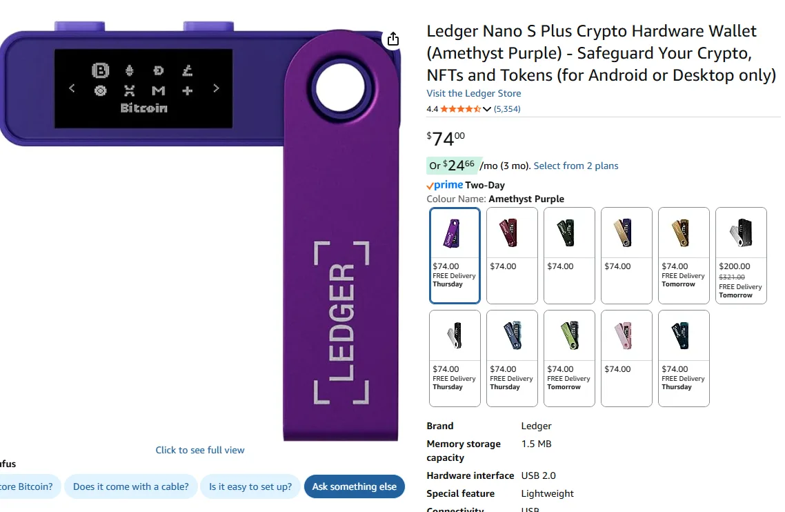 Ledger Nano S Plus Hardware Wallet image indicator(4)