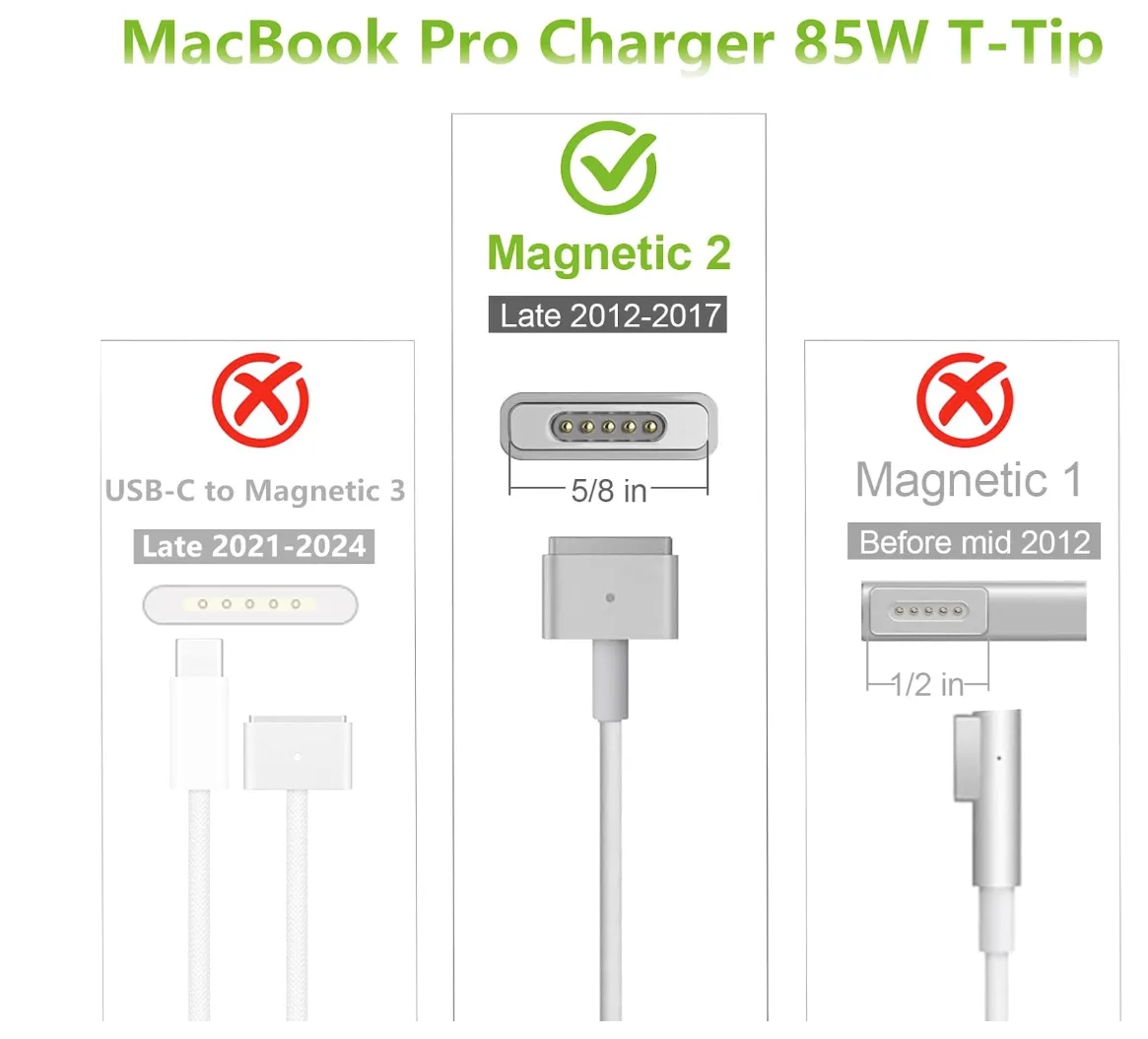 MacBook Pro Charger - 85W T-Tip Power Adapter image indicator(6)