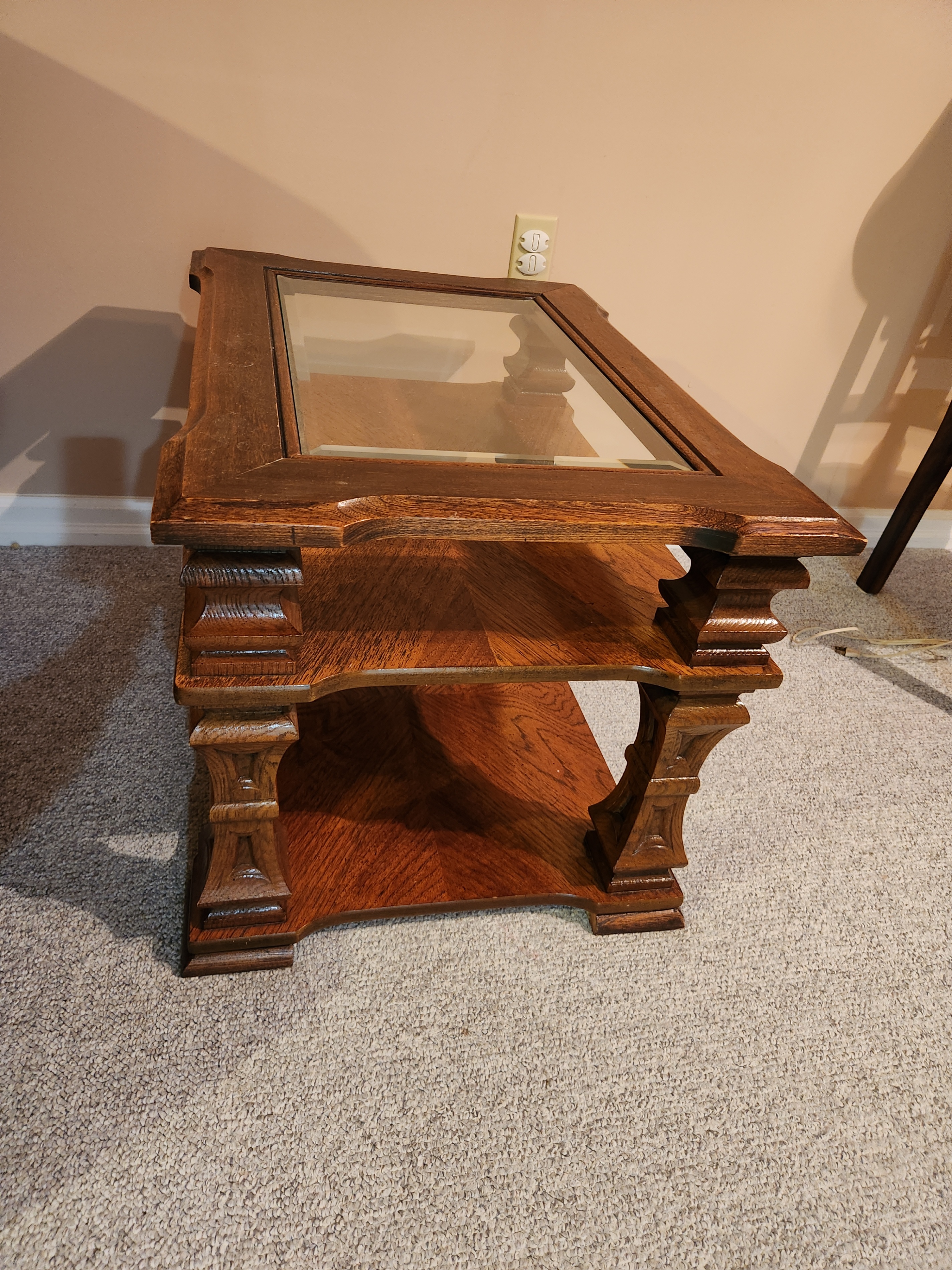 Vintage Solid Wood Coffee Table and Two End Tables - photo 5