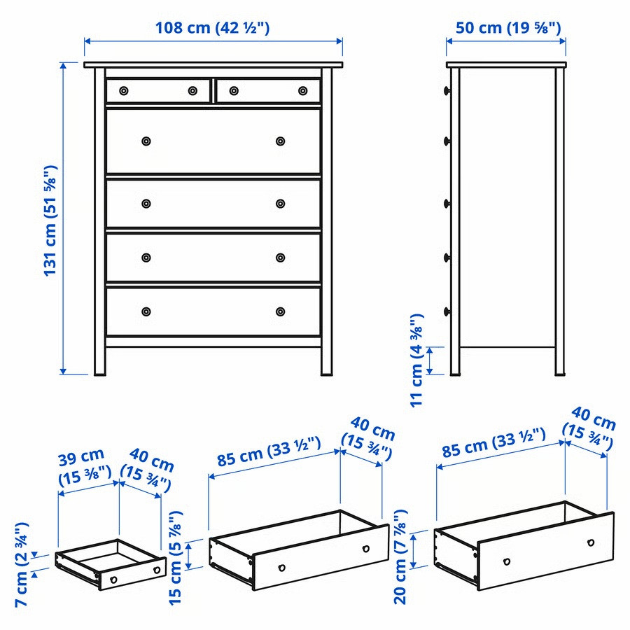 IKEA Hemnes Chest of 6 Drawers - Dark Brown - photo 2