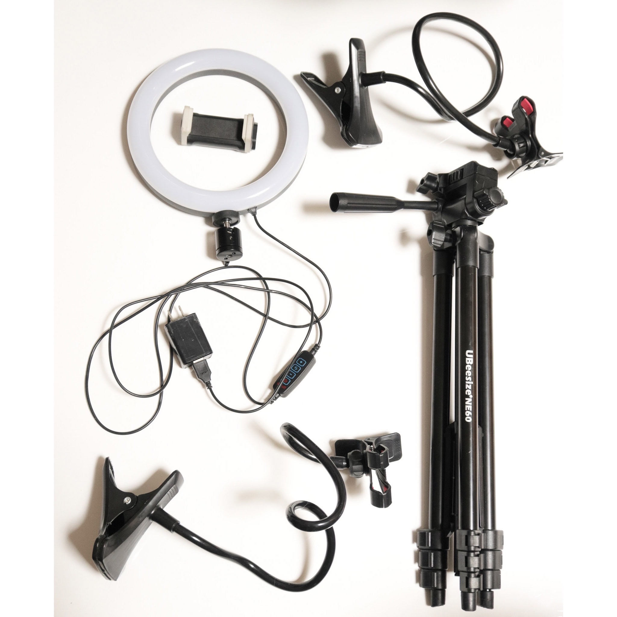 Creator Kit - 10" Ring Light, Tripod, 2x Gooseneck Table Top