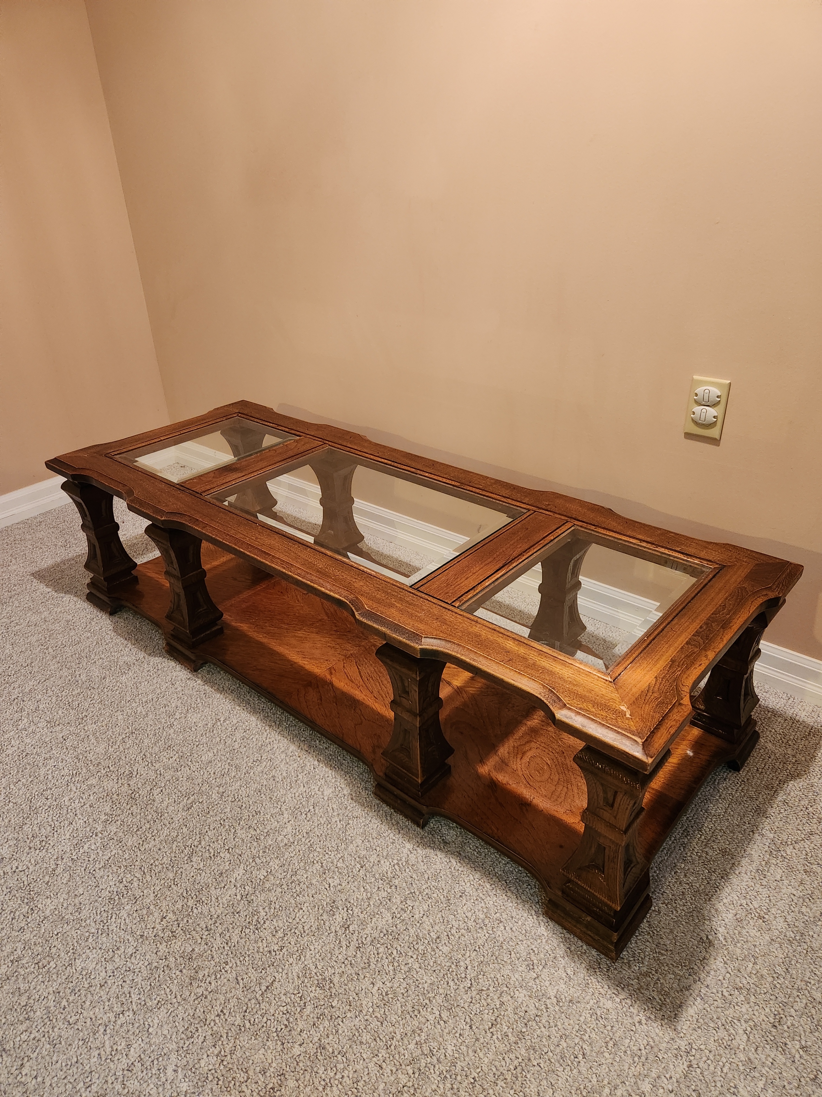 Vintage Solid Wood Coffee Table and Two End Tables