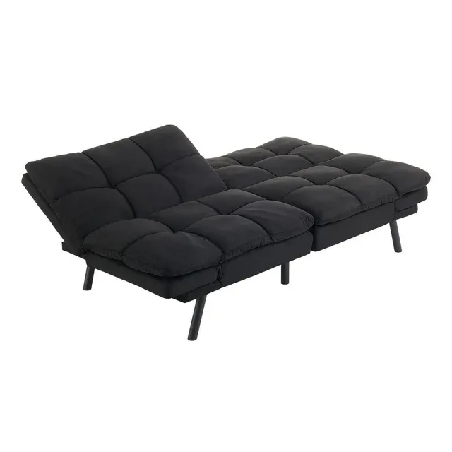 Couch. Mainstays Memory Foam Futon, Futon with foldable armrest - photo 2