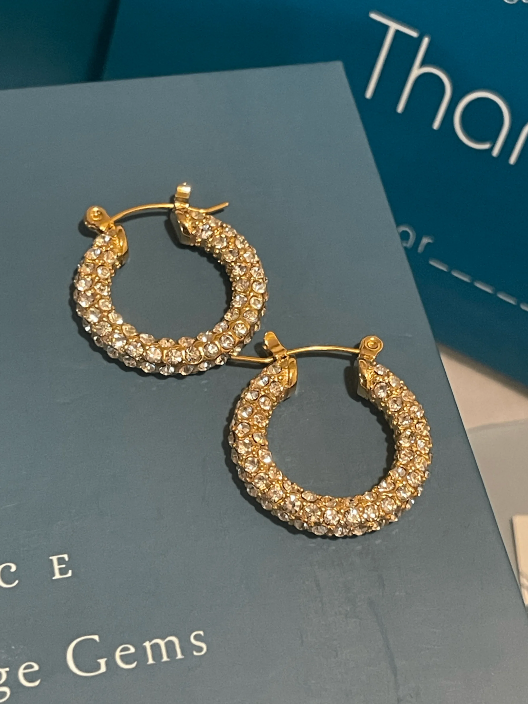 14k Gold Plated Huggie Hoop Earrings image indicator(2)