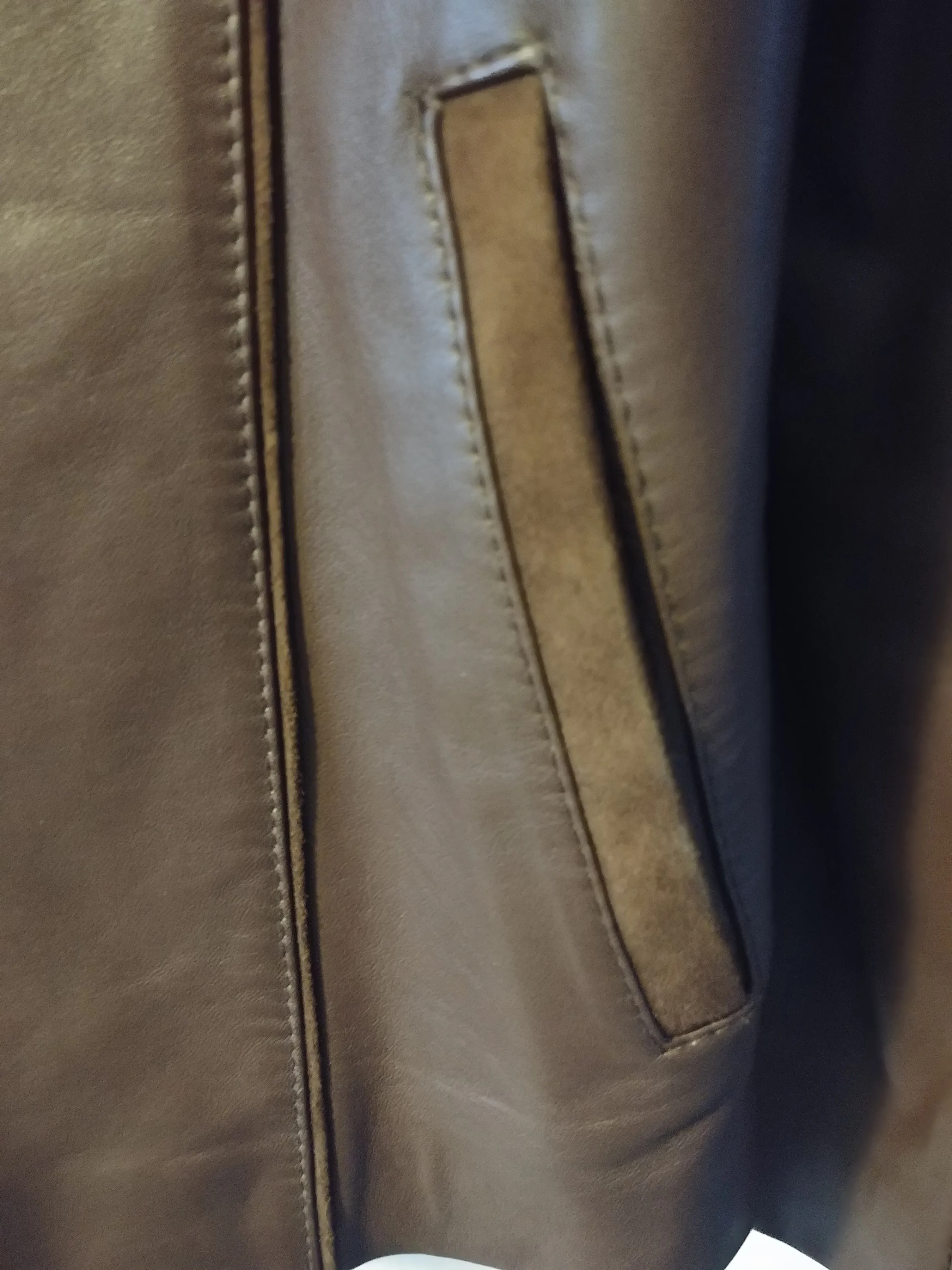 Like New Belansia Espania Leather Jacket, Size 16, Suede Edging image indicator(7)