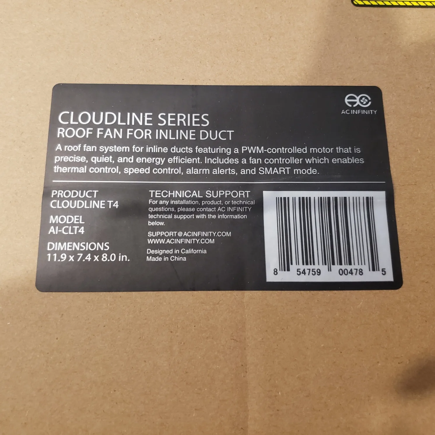 AC Infinity CLOUDLINE Series 4" Inline Quiet Duct Fan, AI-CLT4 image indicator(2)