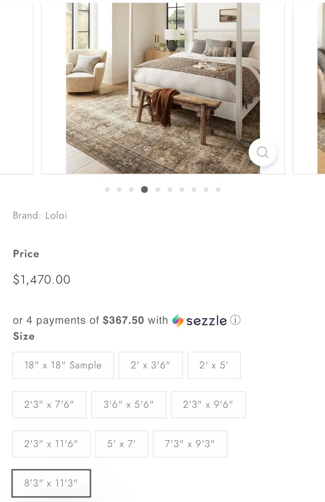 New Loloi 8'3" x 11'3" Area Rug image indicator(10)