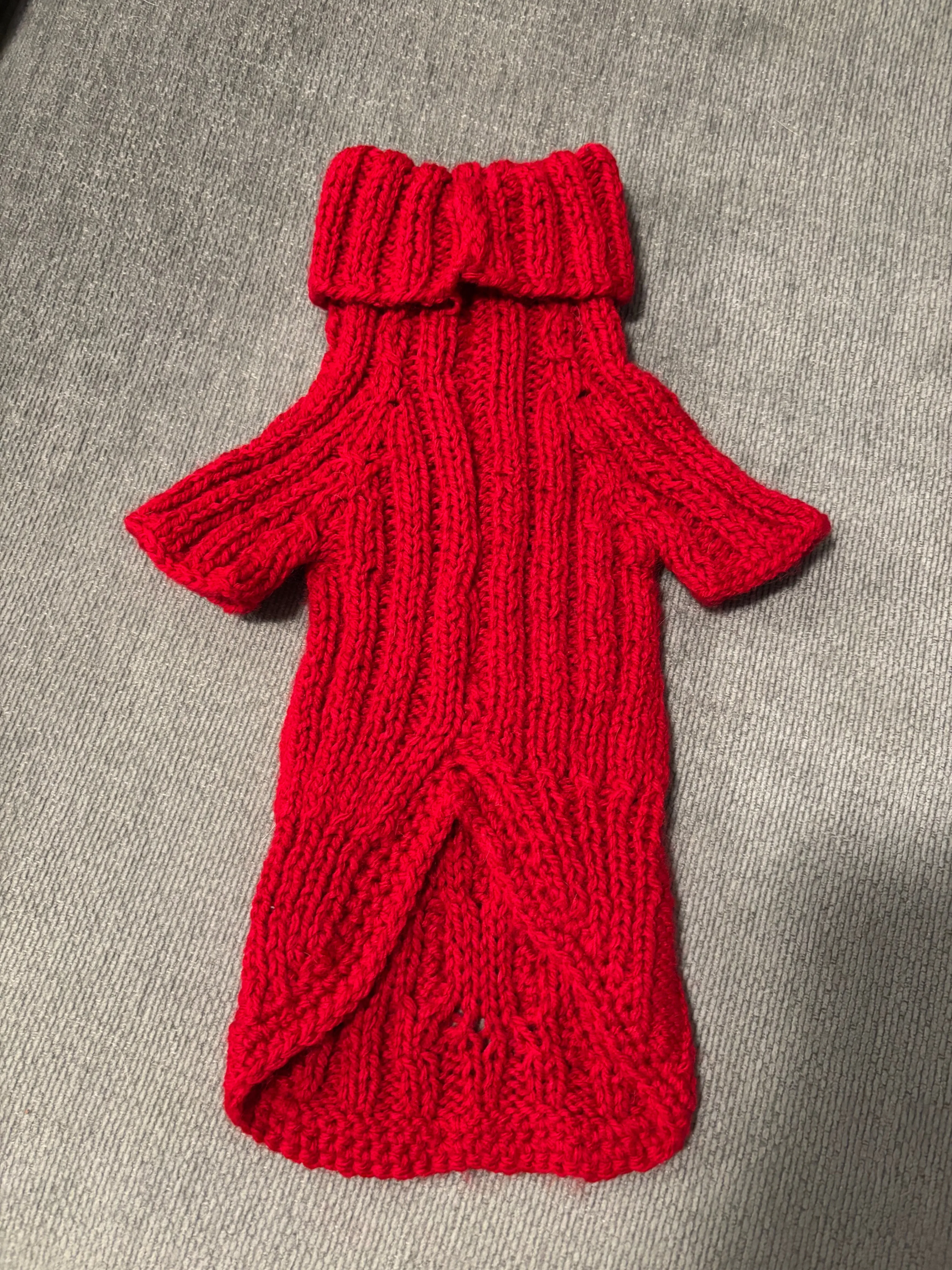 Handmade Red Dog Sweater – Size XS image indicator(2)