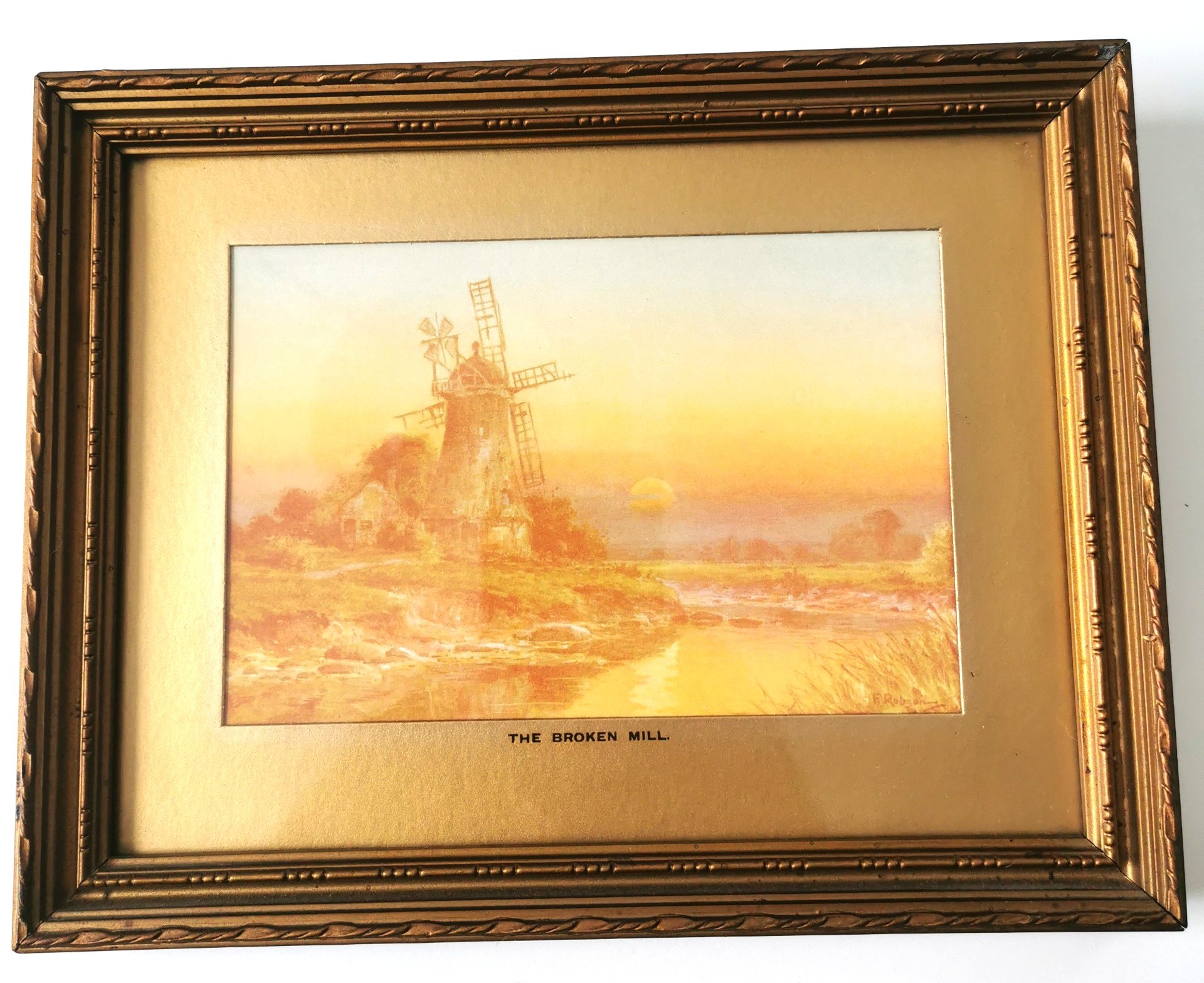 VINTAGE Normill Print "The Broken Mill" #4134 Made in England Mi