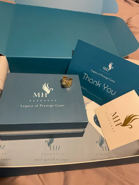 14K Gold Plated Jade Cuff Ring (Adjustable) image indicator(3)