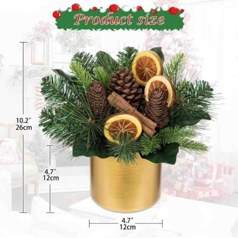 🎄 Premium Holiday Tabletop Arrangement – 10” Centerpiece ✨ - photo 2