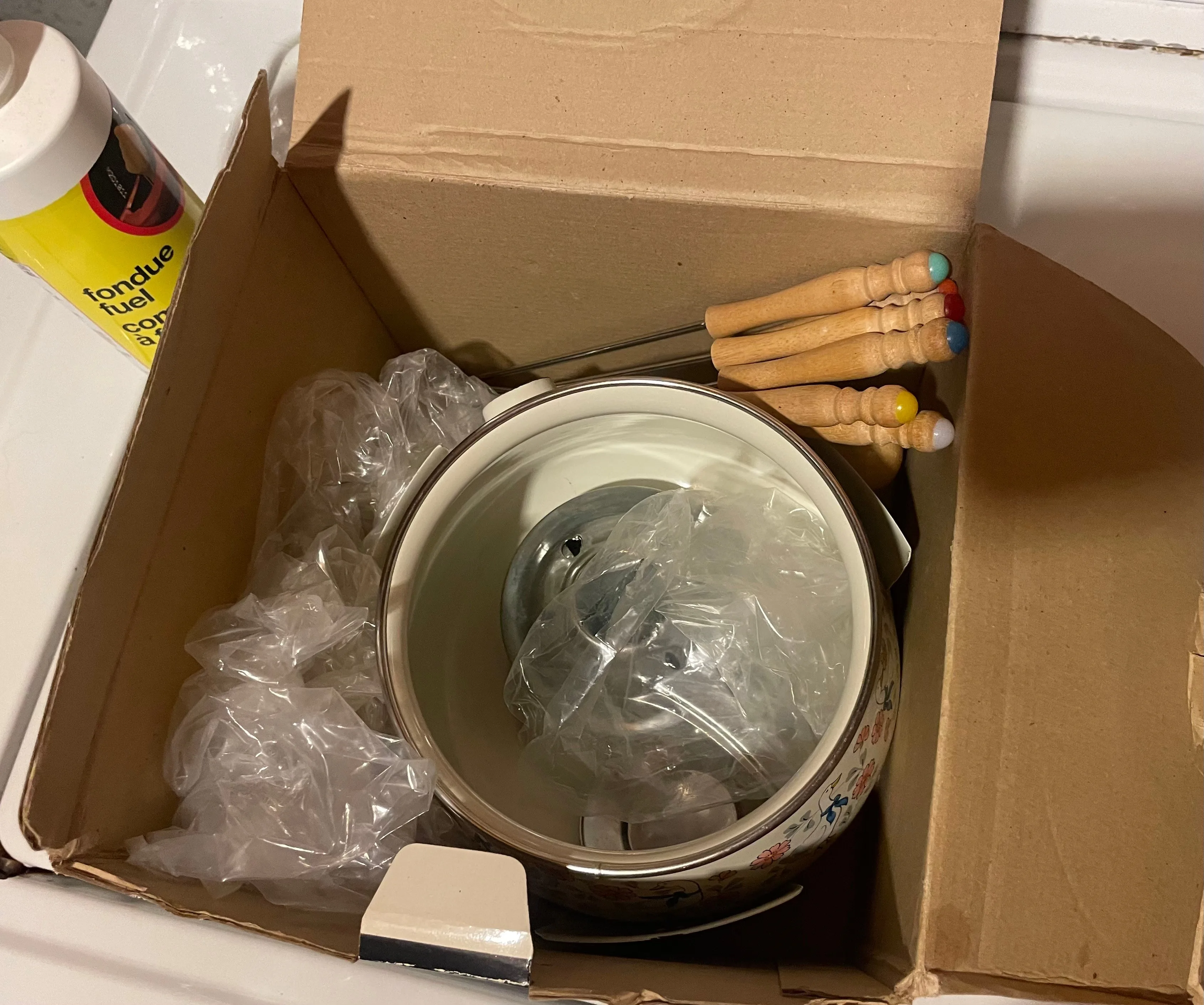 Fondue set with fuel image indicator(3)