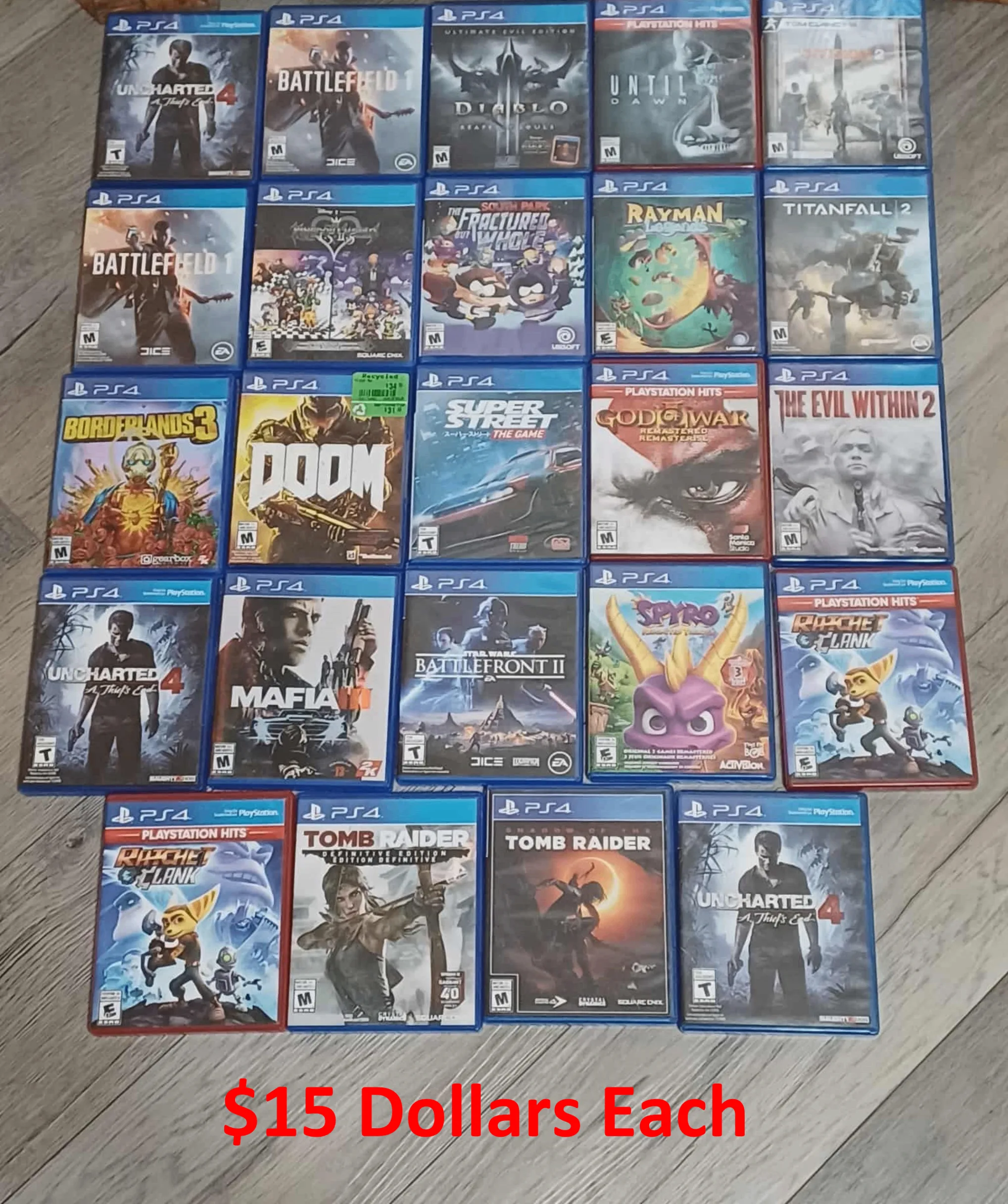 Popular PS4 Games Lots! With Clean Cases and Tested Discs