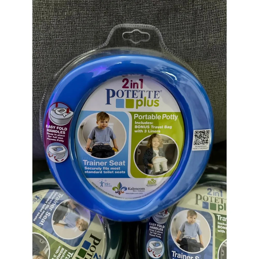 Kalencom Potette Plus 2-in-1 Travel Potty and Trainer Seat, Blue