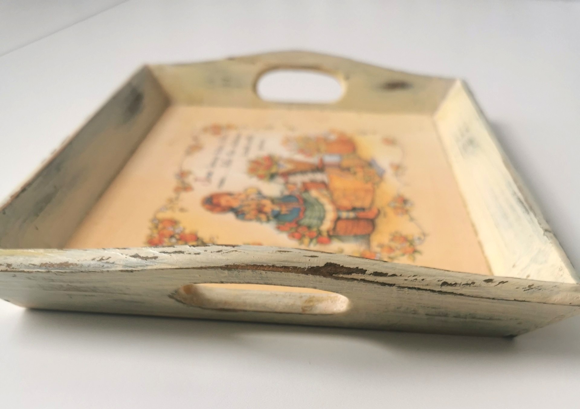 Rare Vintage Picture Wood Serving Tray - photo 5