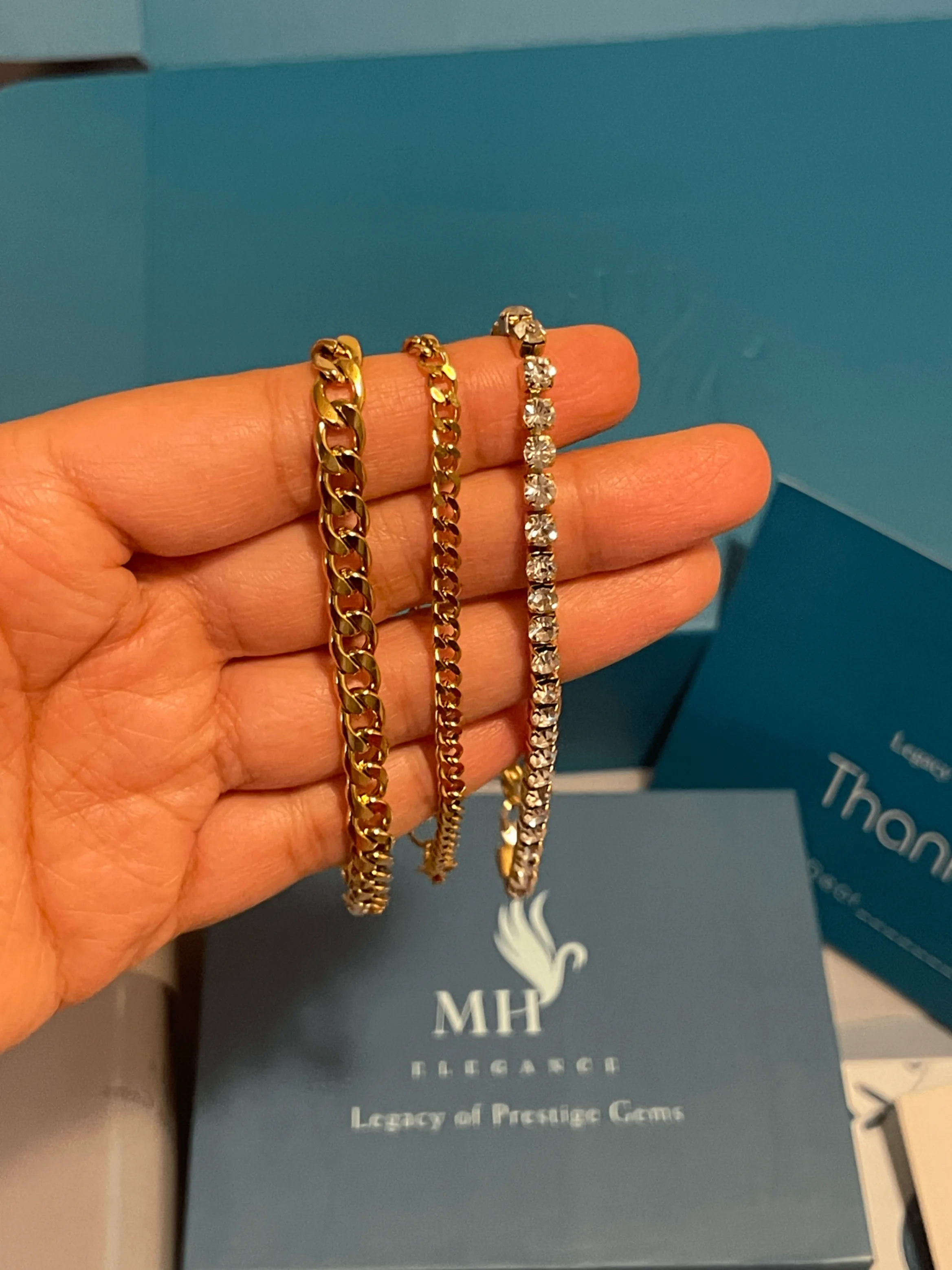 Gold Charm Bracelet Set – 3Piece | 14k Gold Plated image indicator(5)