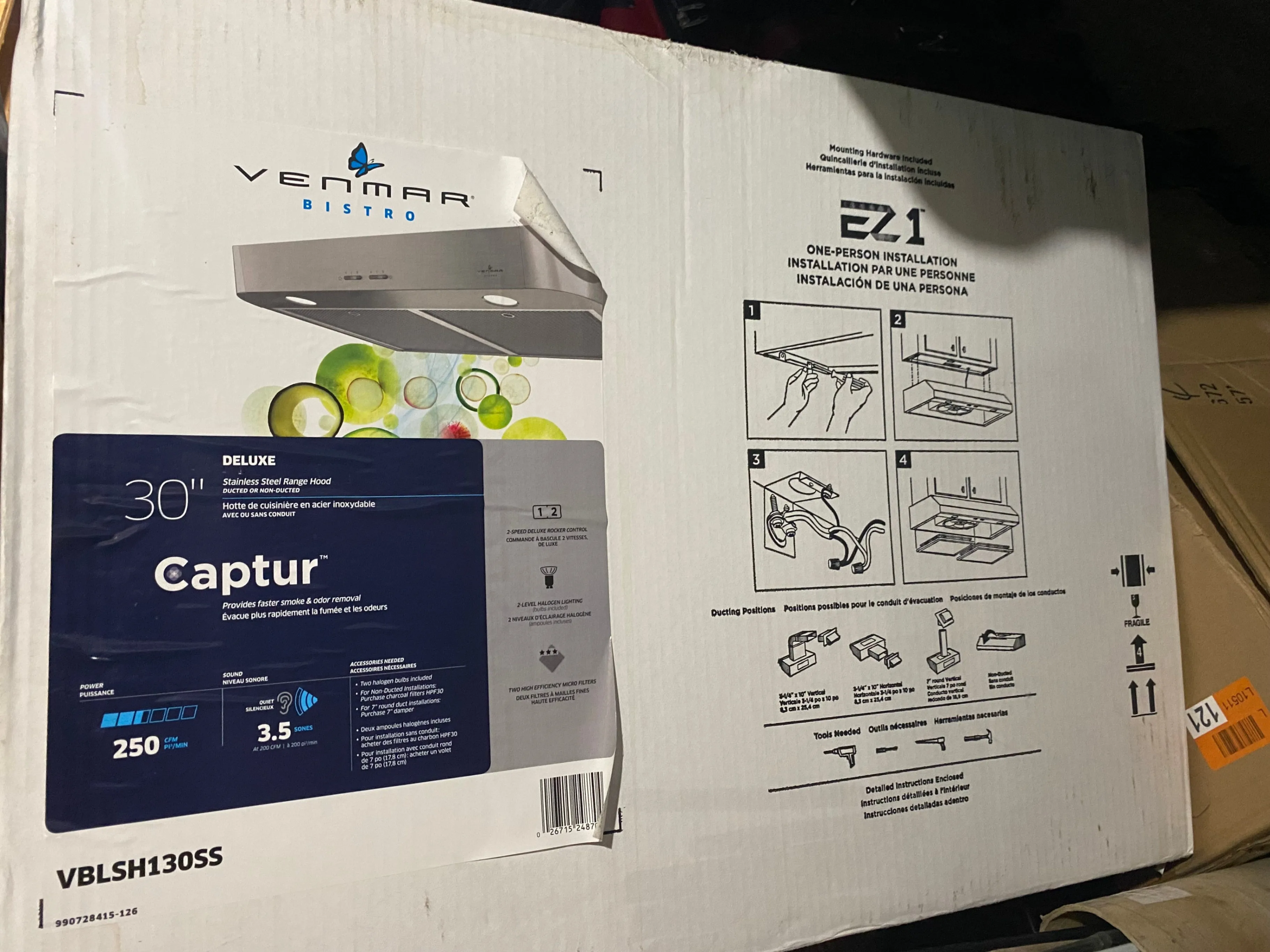 Venmar Bistro 30" 300 Max Blower CFM SS Under-Cabinet Range Hood image indicator(3)