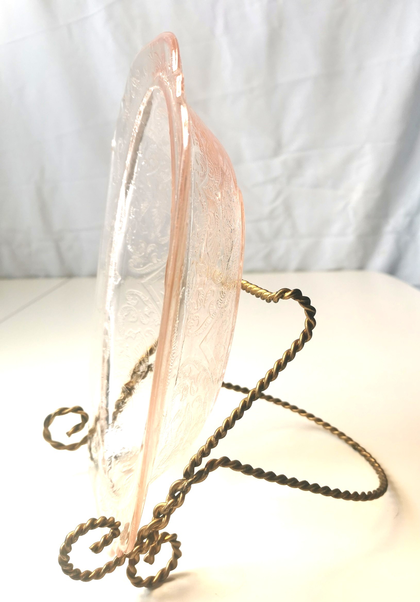 Pink Depression Glass Serving Dish JEANETTE ADAM Pattern 1930s