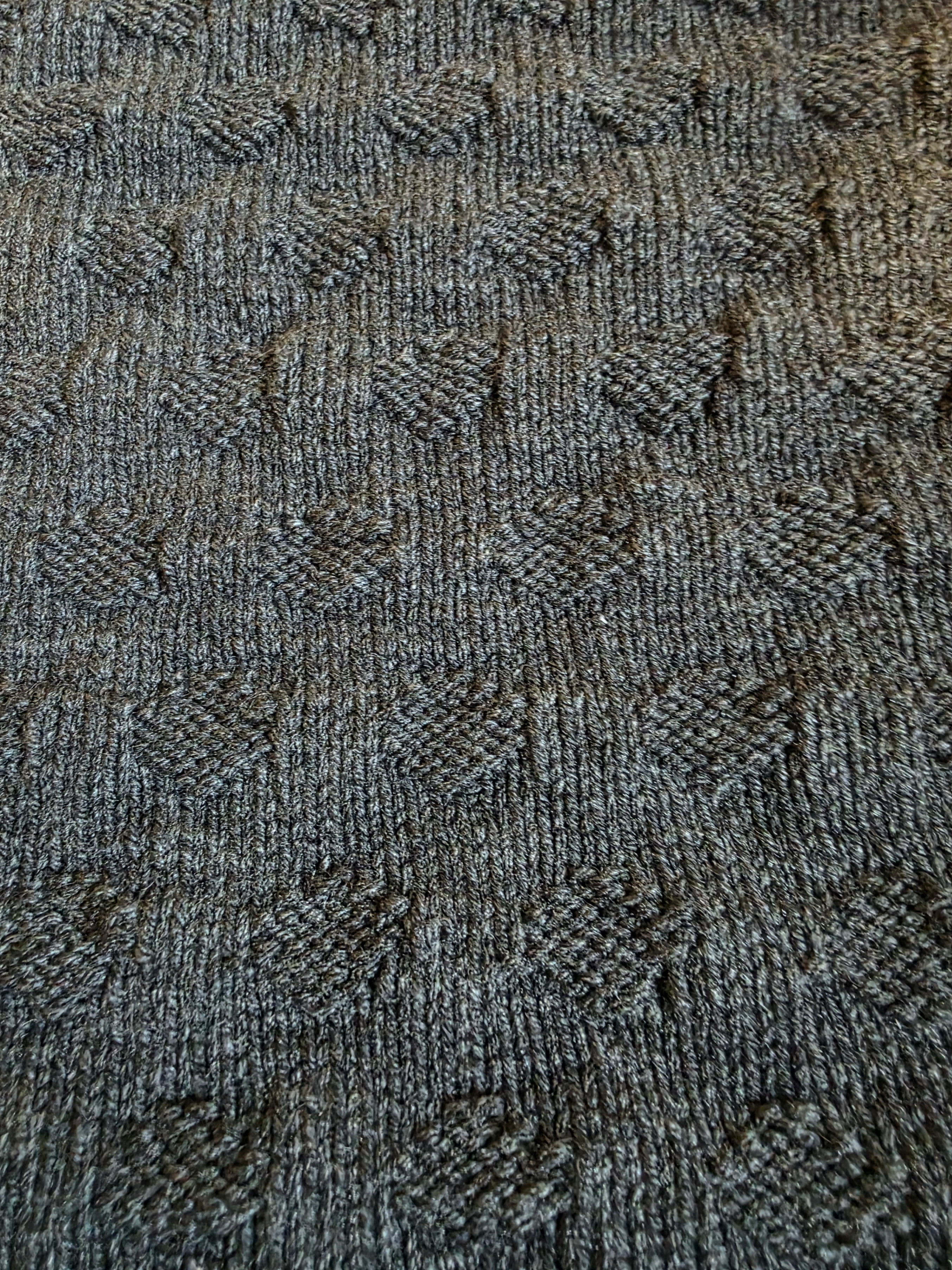 Hand-Knitted Grey Blanket -  41.5" x 38"🏆 - photo 3