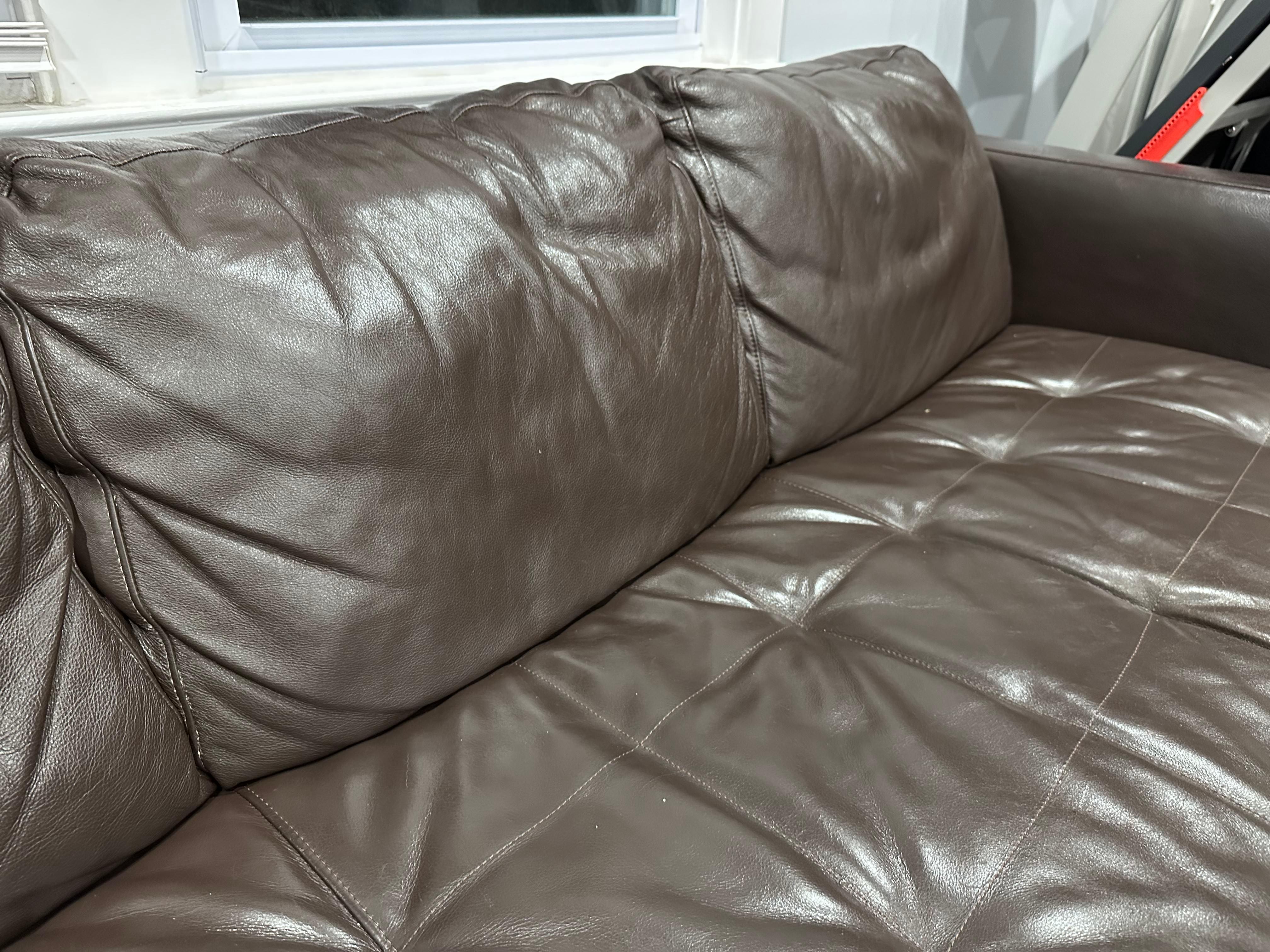 L-Shaped Leather Sofa - photo 4