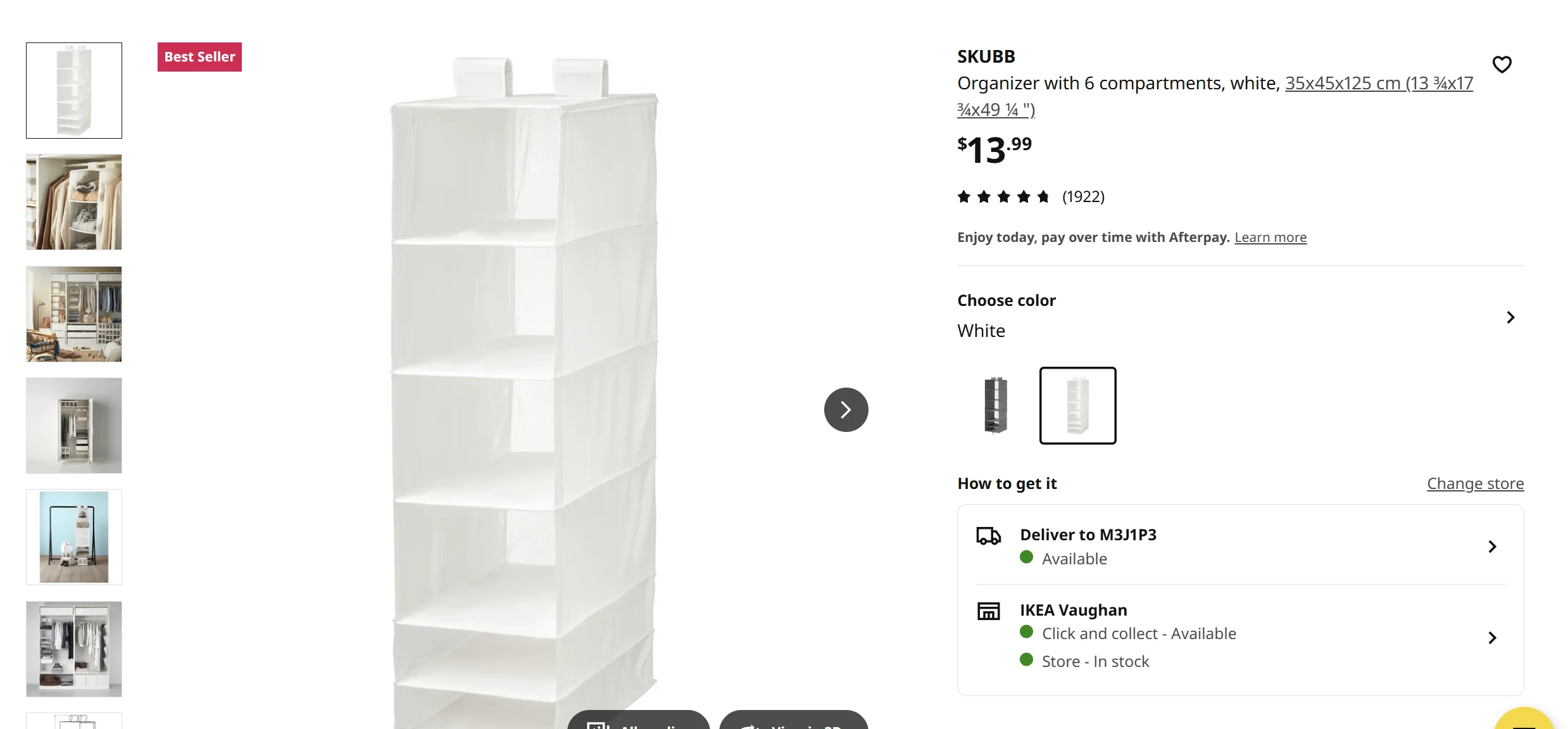 IKEA RIGGA Clothes Rack (White) + SKUBB Organizer image indicator(3)