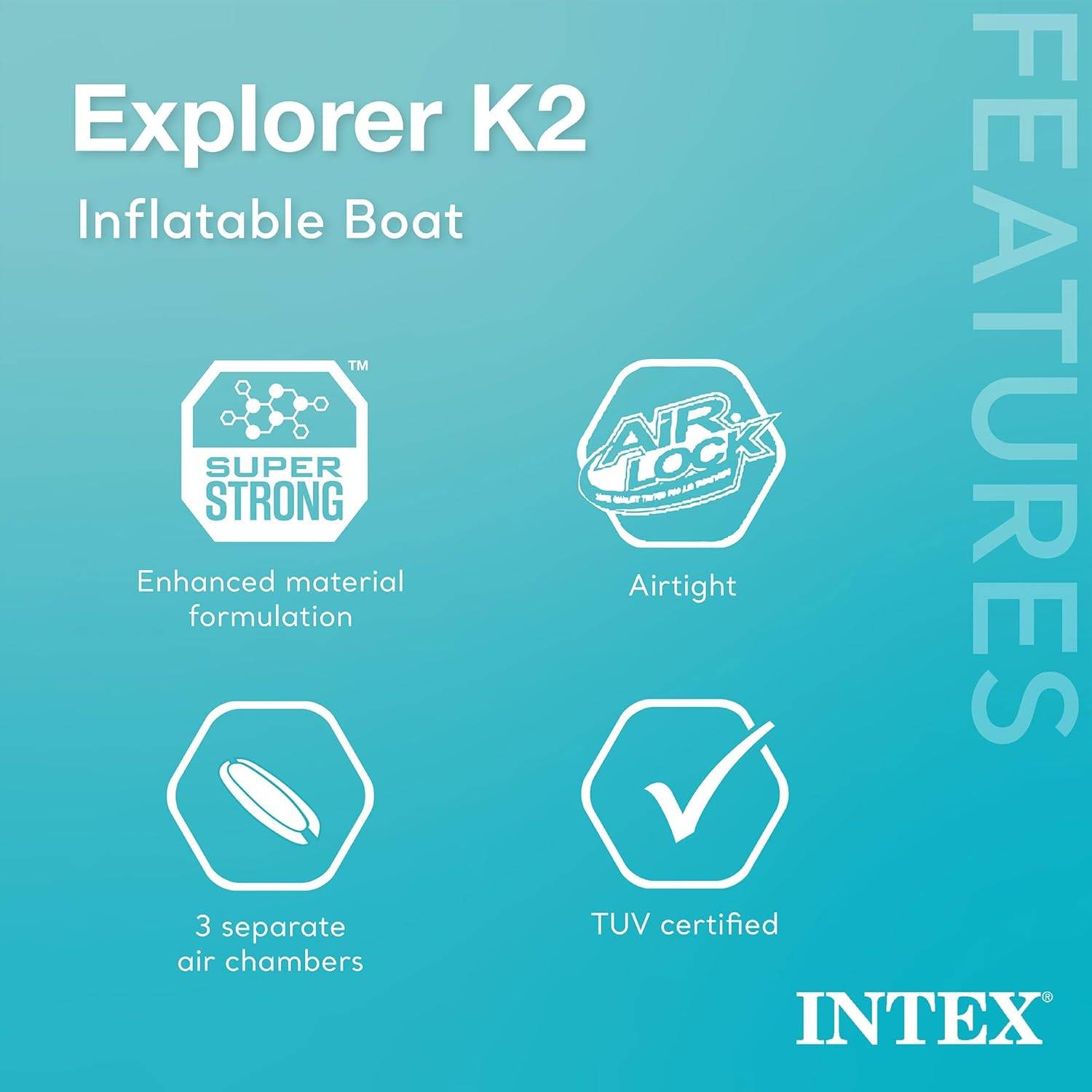 Intex Explorer K2 Inflatable Kayak, 2-Person – Like New - photo 5