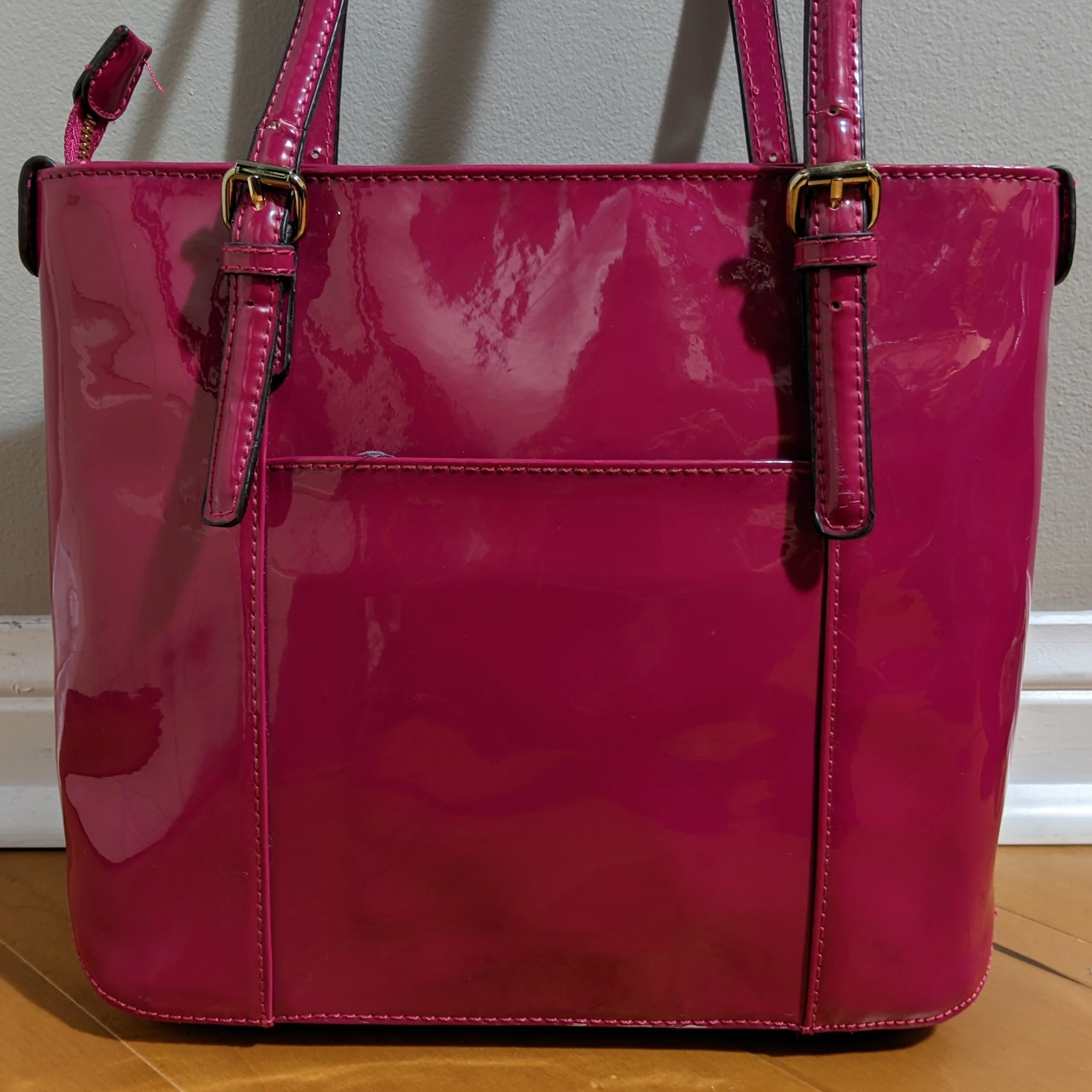 Anne Klein Plum Patent Leather Purse image indicator(4)