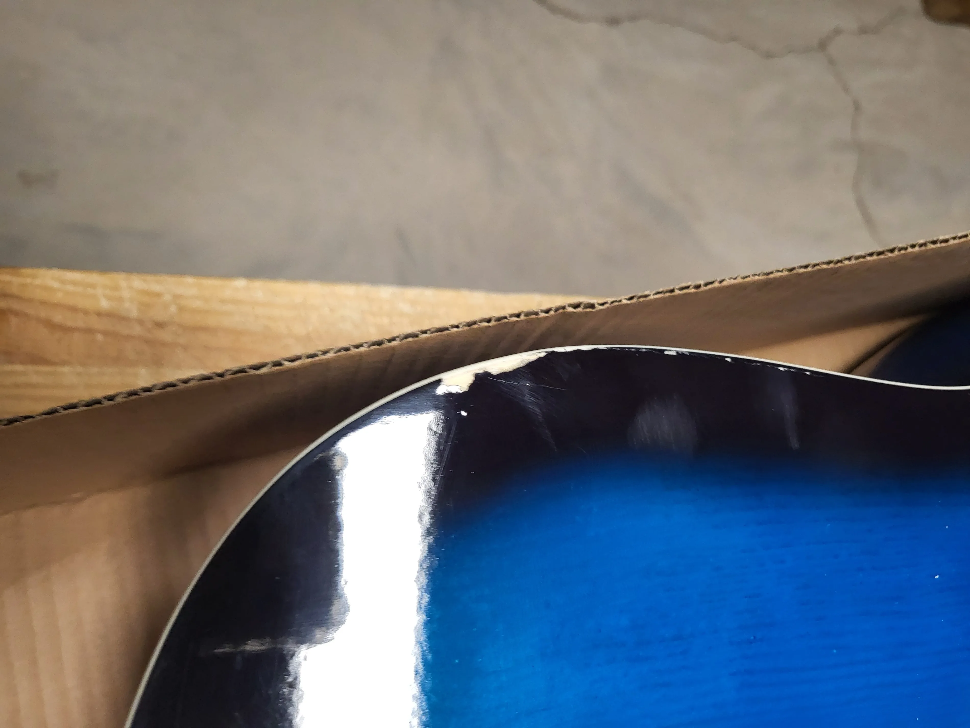 Left handed acoustic guitar cracked body 41 inch full size blue image indicator(3)