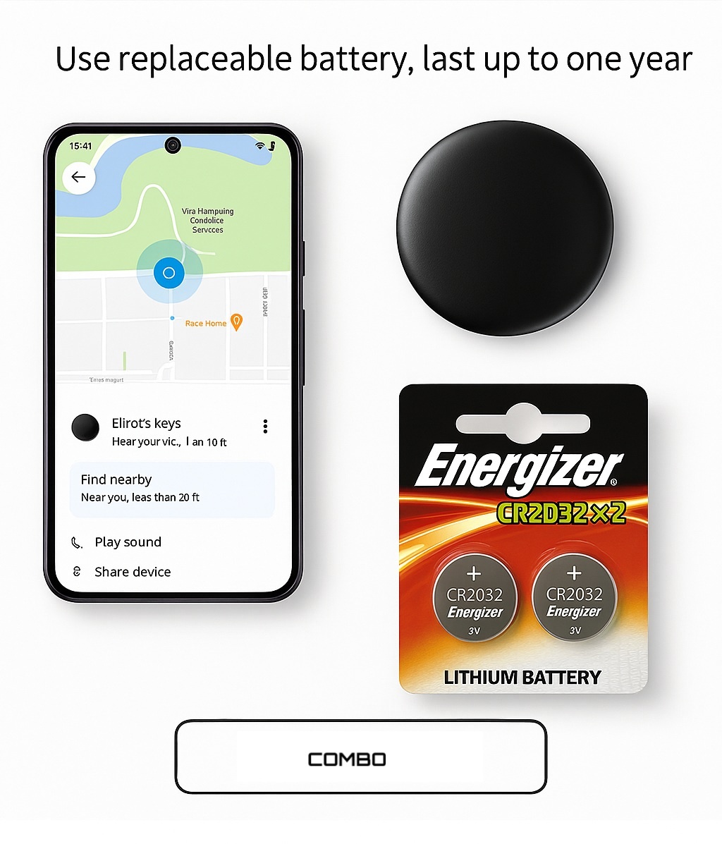 🛰️ Mini GPS Tracker for Android, No Fees + 2 x Battery Combo 🔋