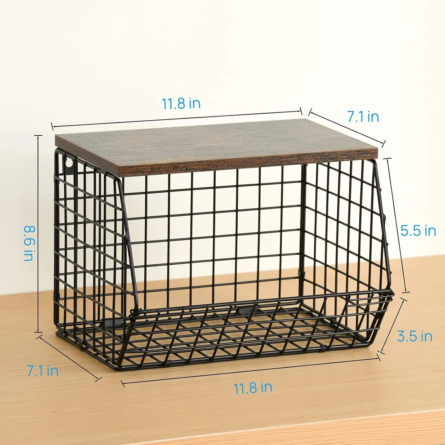 Wetheny 2-Piece Metal Fruit & Vegetable Storage Baskets – Matte image indicator(3)